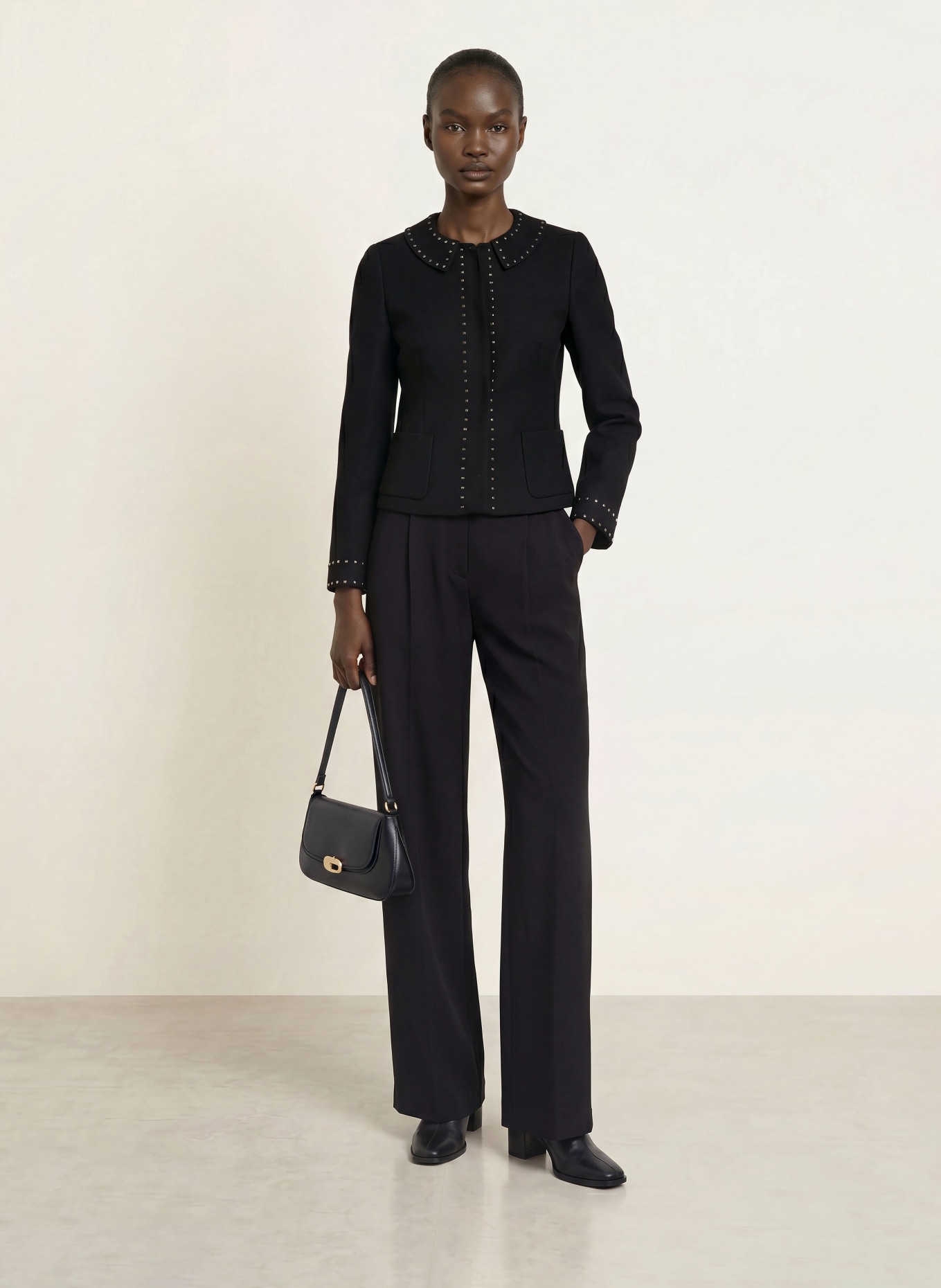 EMPORIO ARMANI Jas met studs: ZWART