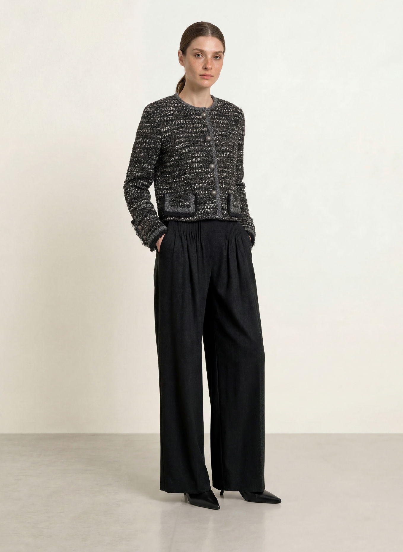EMPORIO ARMANI Marlenehose: DUNKELGRAU