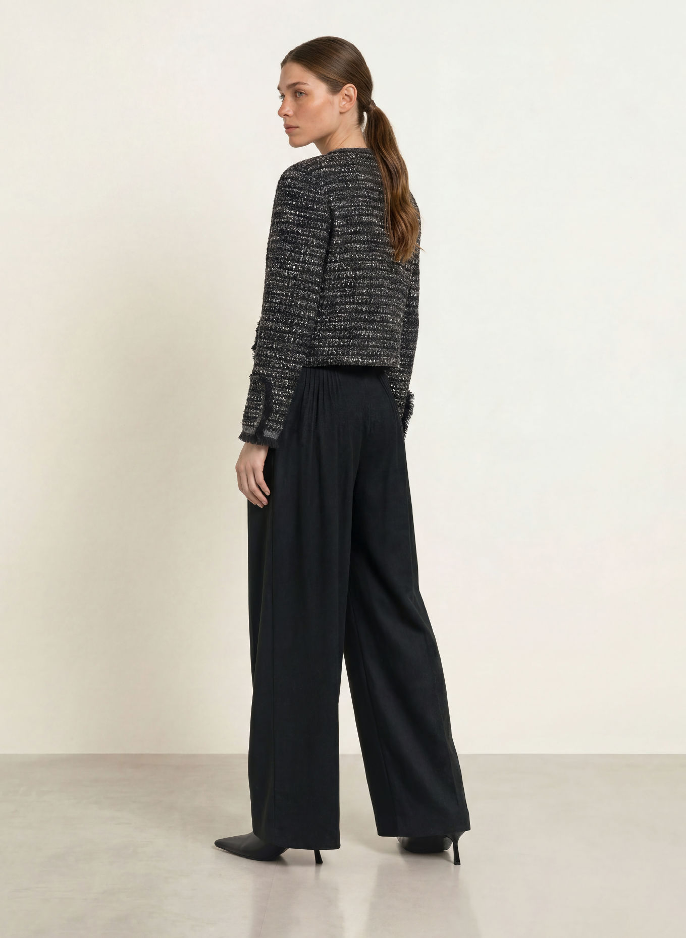 EMPORIO ARMANI Marlenehose: DUNKELGRAU