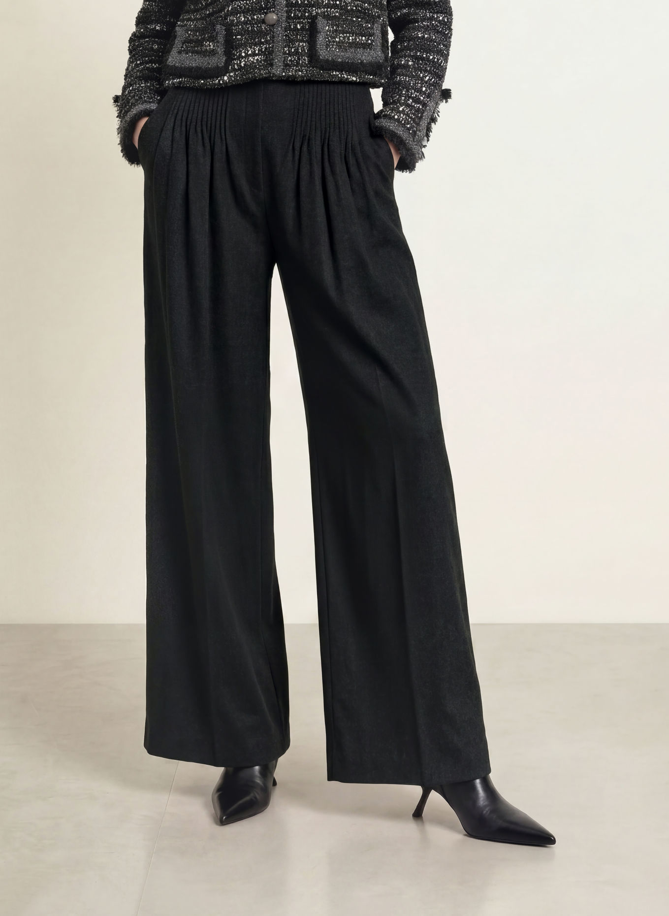 EMPORIO ARMANI Marlenehose: DUNKELGRAU