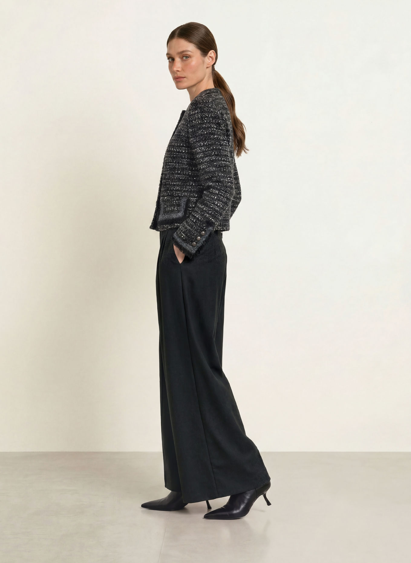 EMPORIO ARMANI Marlenehose: DUNKELGRAU