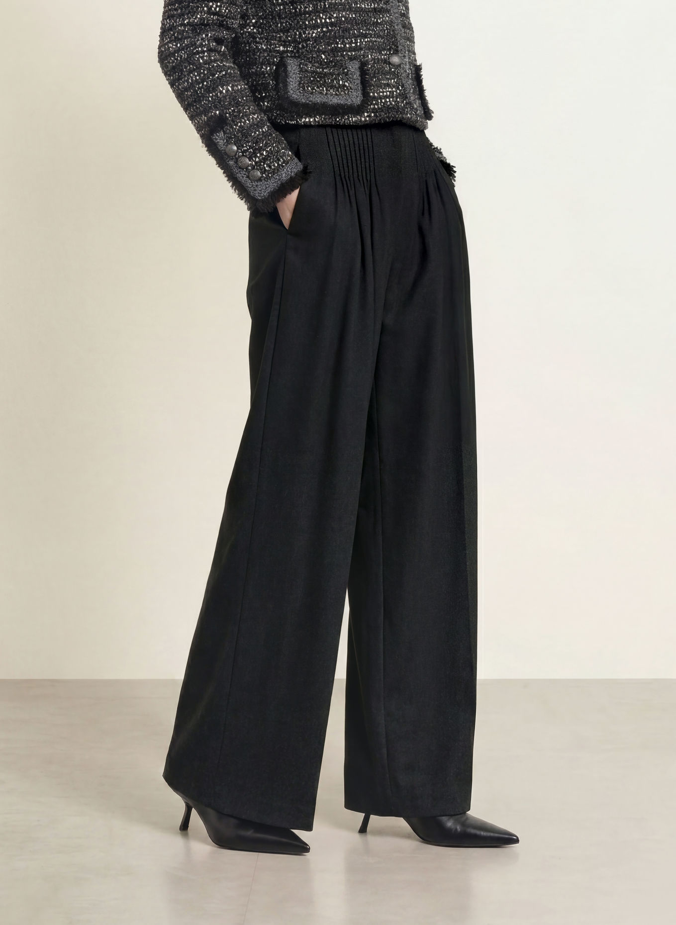EMPORIO ARMANI Marlenehose: DUNKELGRAU