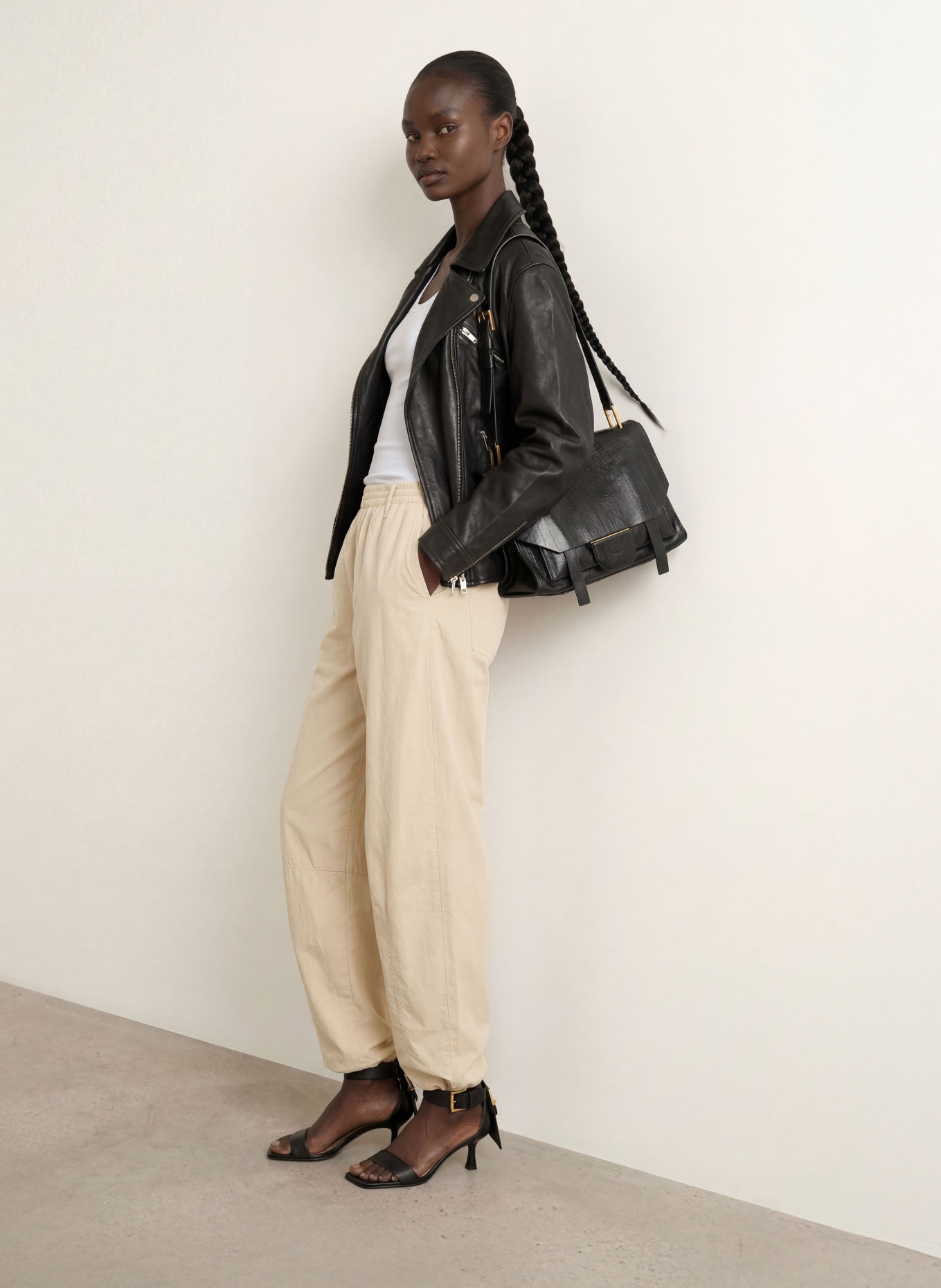 ALLSAINTS Hose JETT mit Leinen: HELLBRAUN