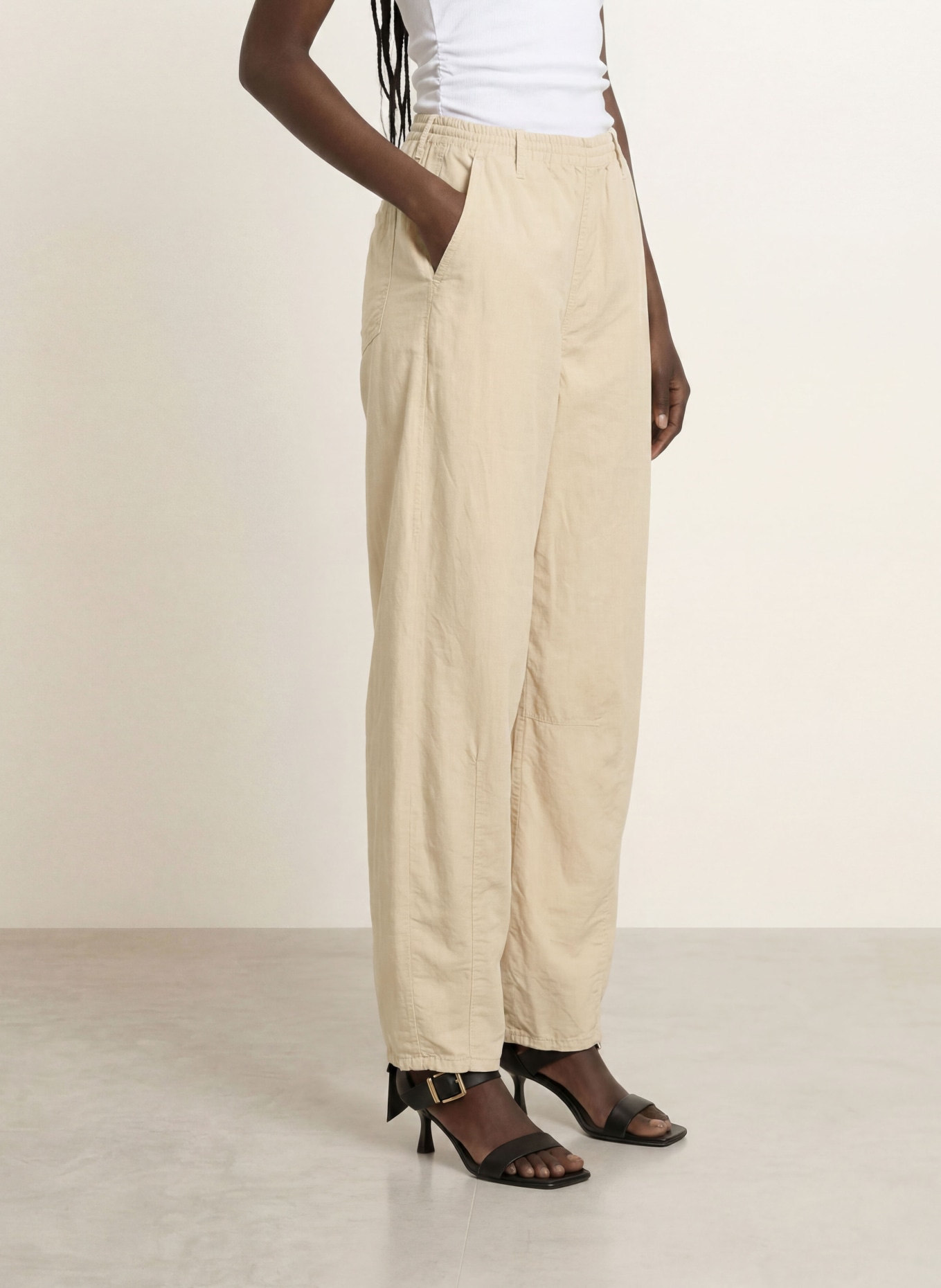 ALLSAINTS Hose JETT mit Leinen: HELLBRAUN