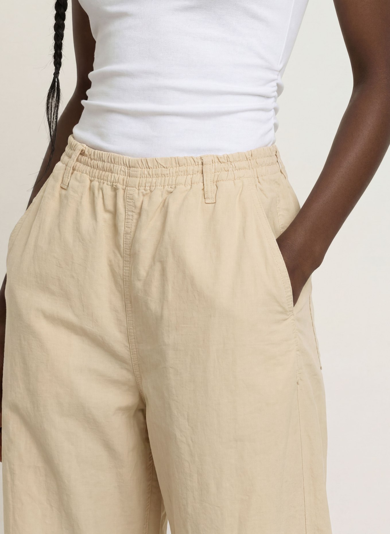 ALLSAINTS Hose JETT mit Leinen: HELLBRAUN