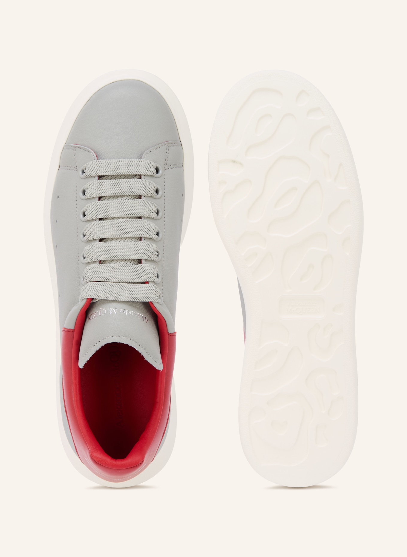 McQUEEN Sneaker: GRAU / ROT