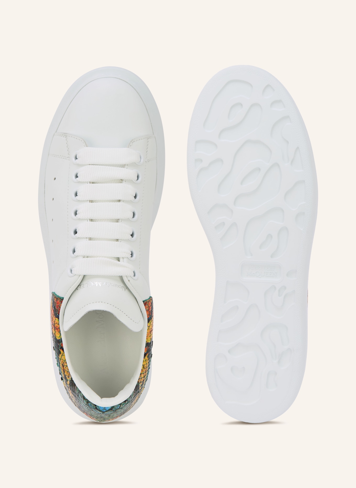 McQUEEN Sneaker: WEISS / GELB / GRÜN