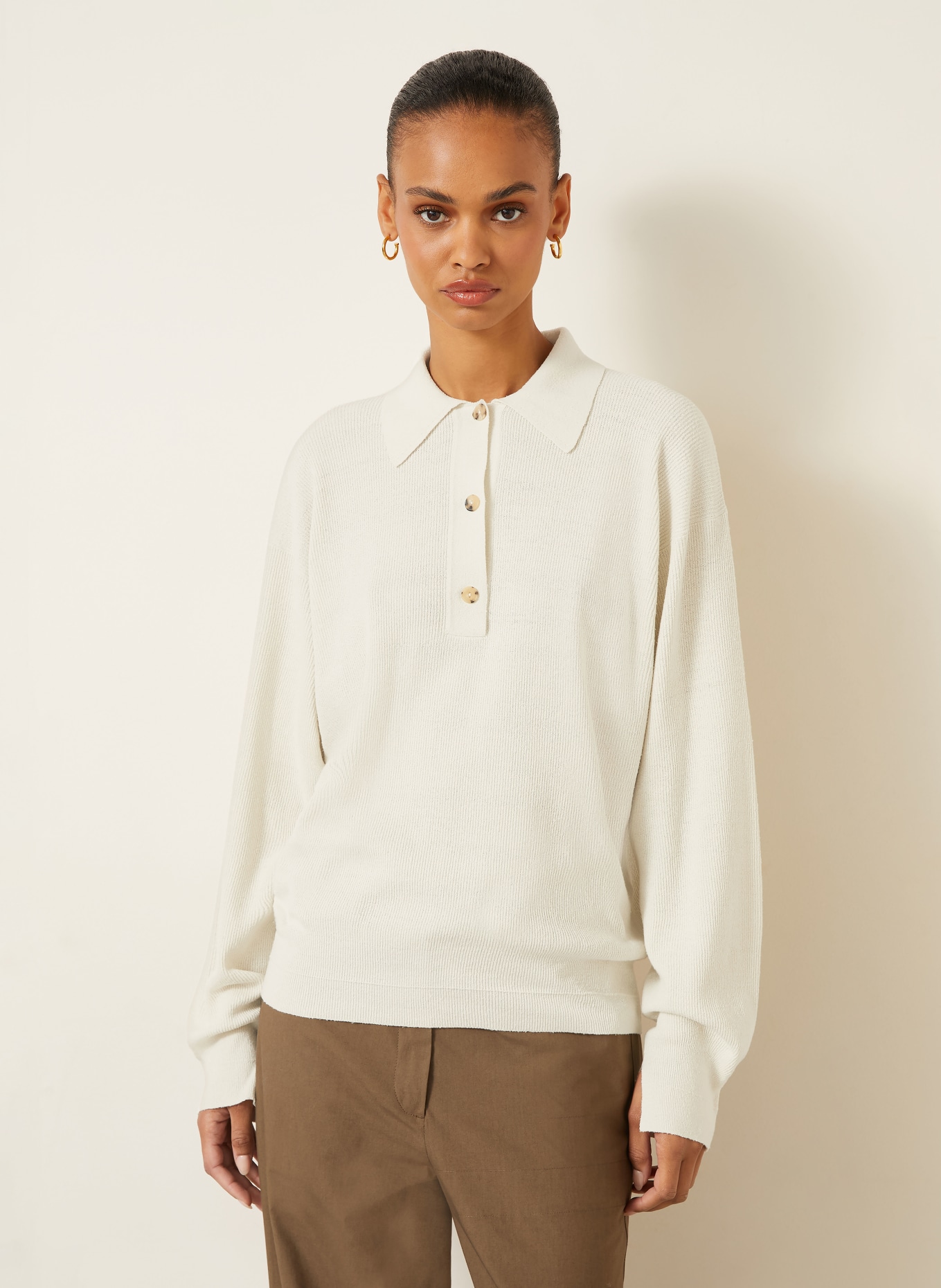 Calvin Klein Collection Pull en soie HELGA: BLANC