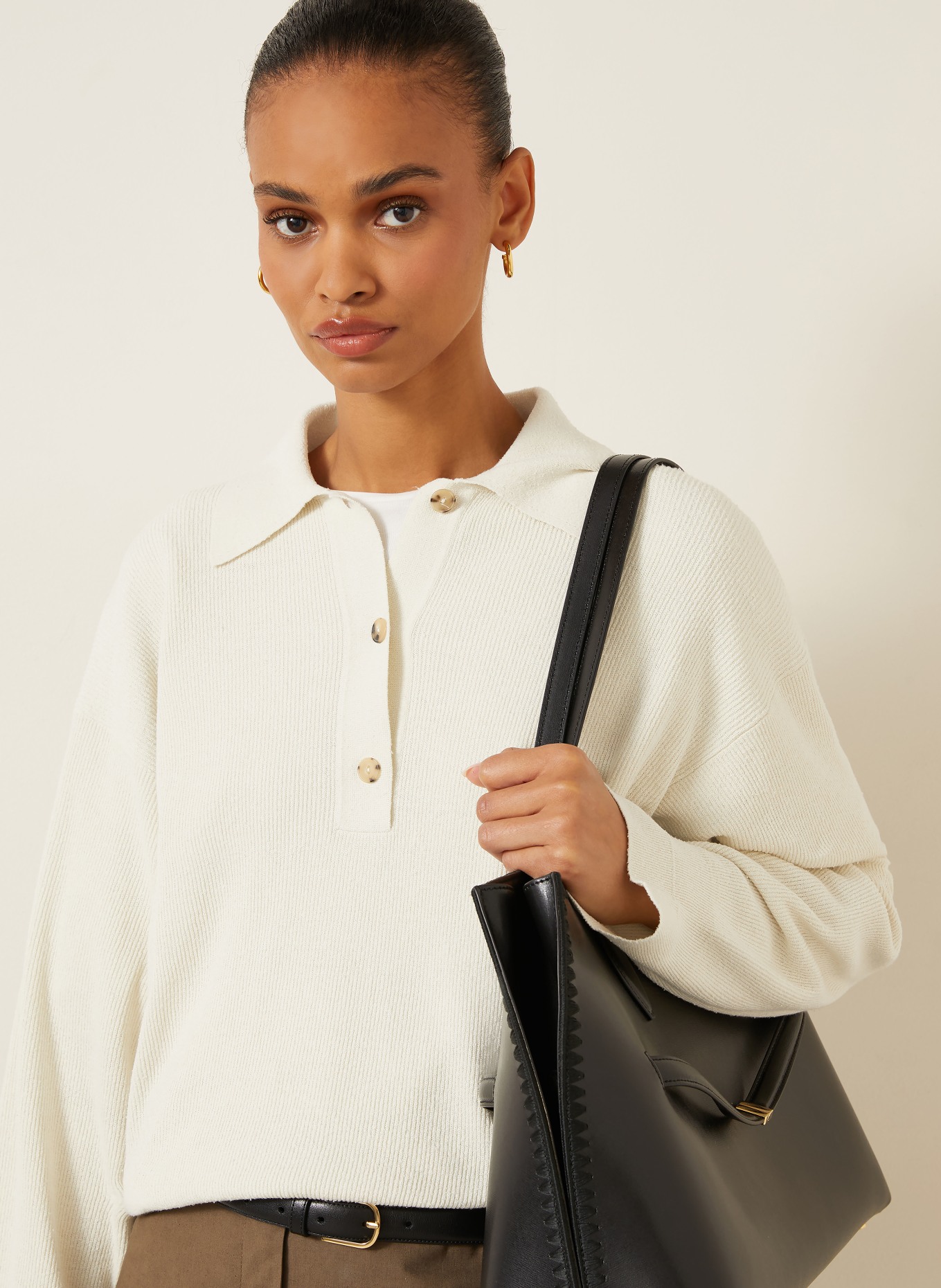 Calvin Klein Collection Pull en soie HELGA: BLANC