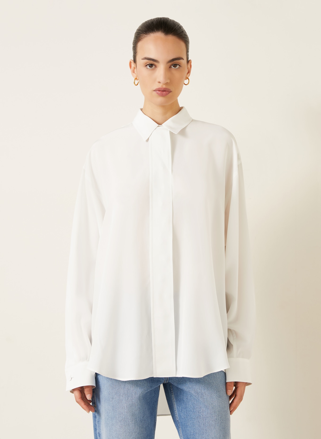 Calvin Klein Collection Chemisier AMARI en soie: CRÈME