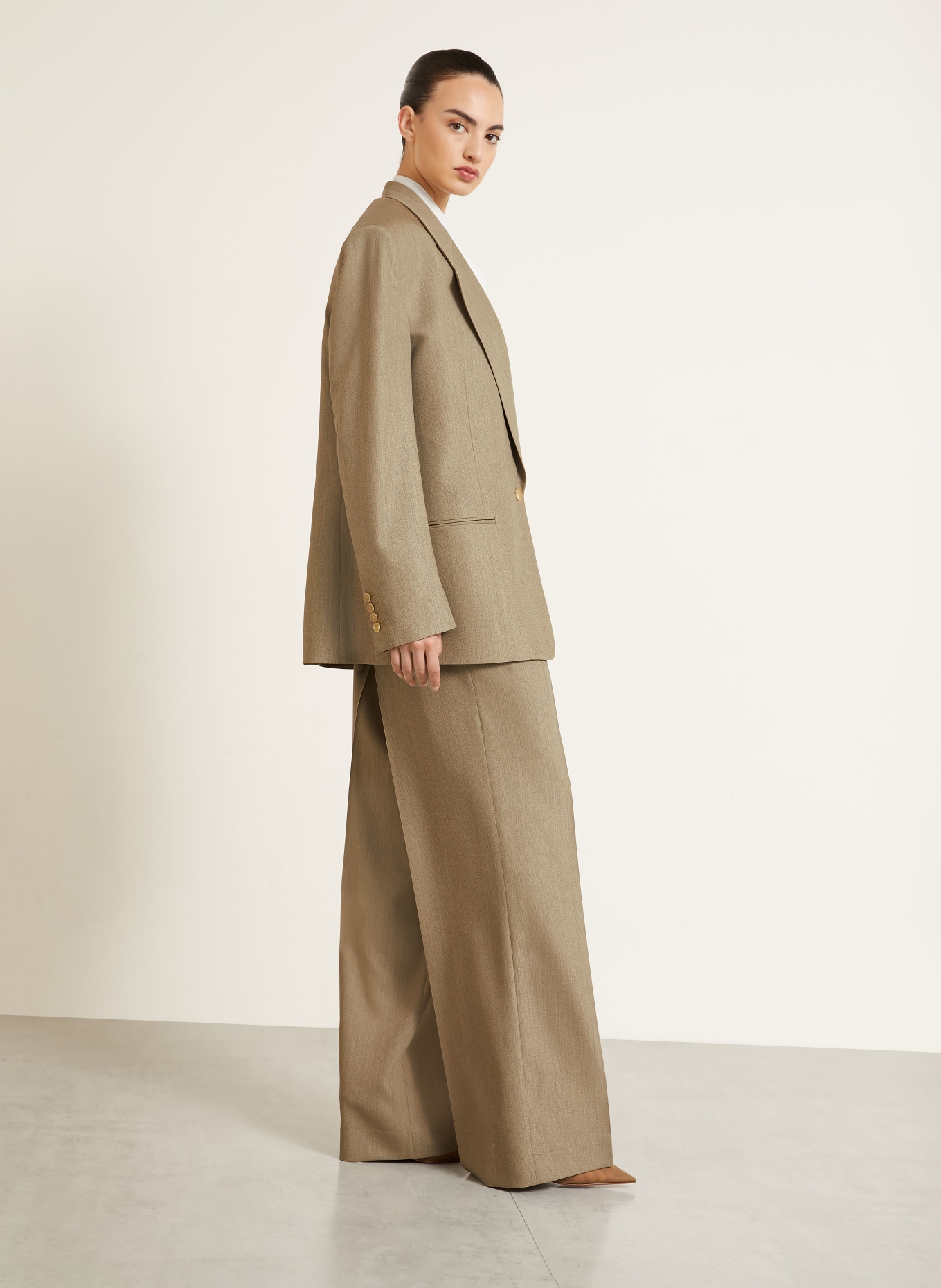 Calvin Klein Collection Spodnie typu Marlena FERNANDA: BEŻOWY