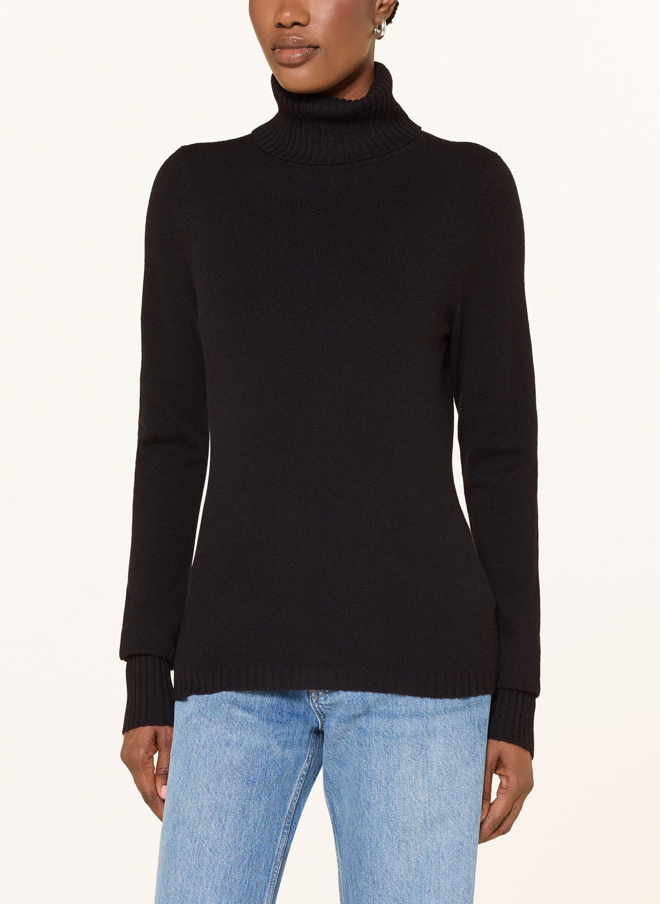 FTC CASHMERE Polotröja i kashmir: SVART