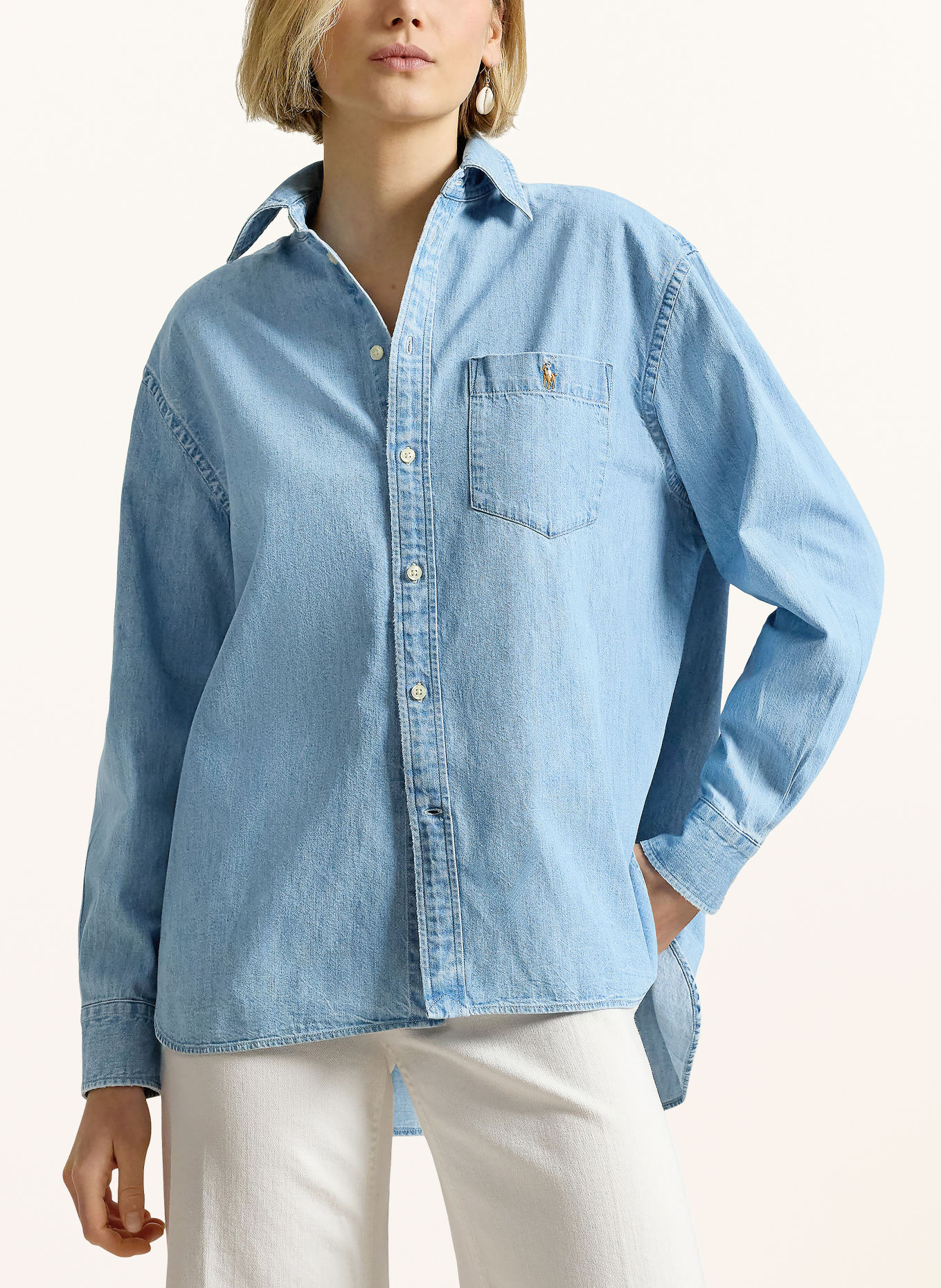 POLO RALPH LAUREN Denimblouse: LICHTBLAUW