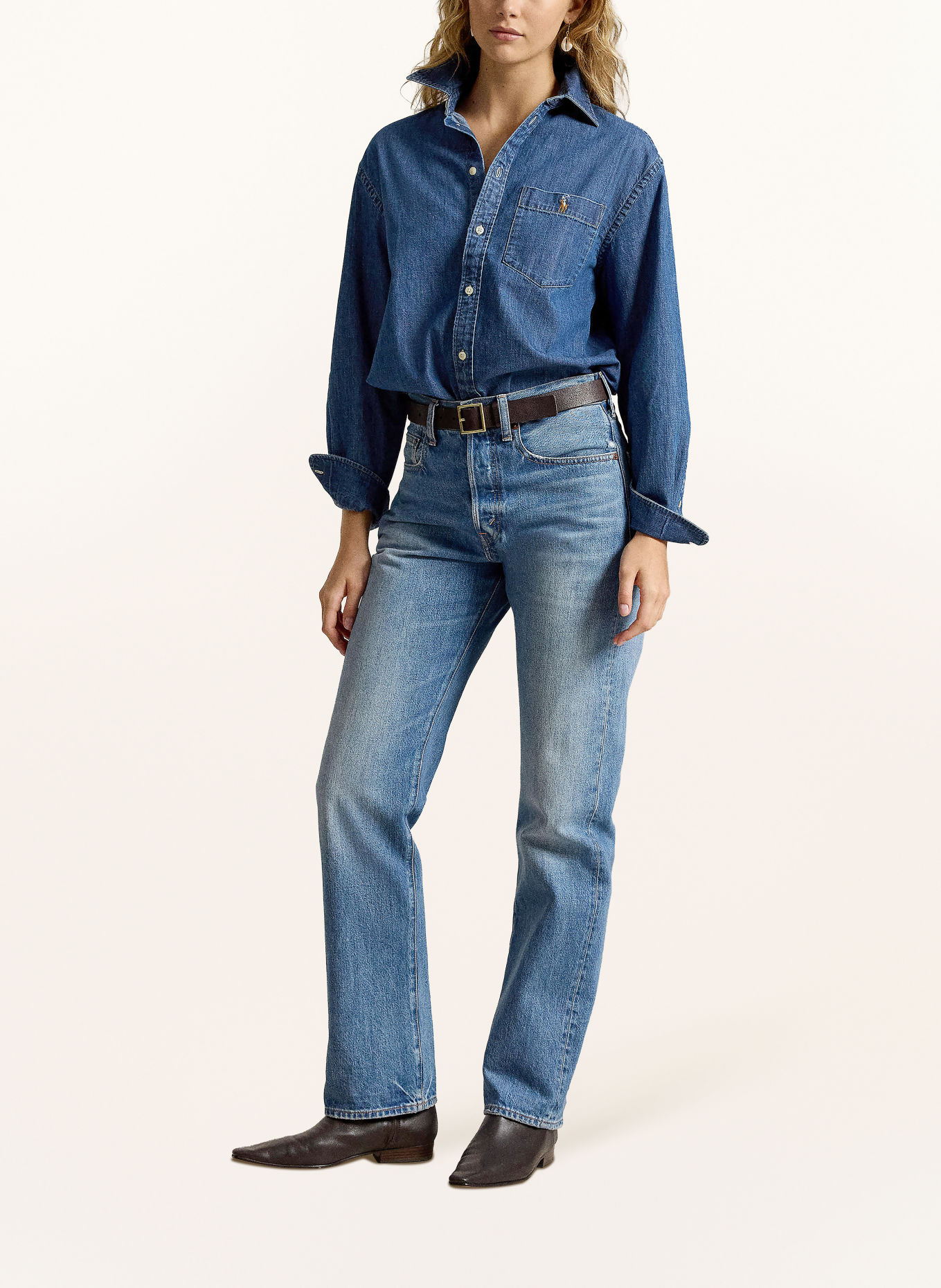POLO RALPH LAUREN Denimblouse: BLAUW
