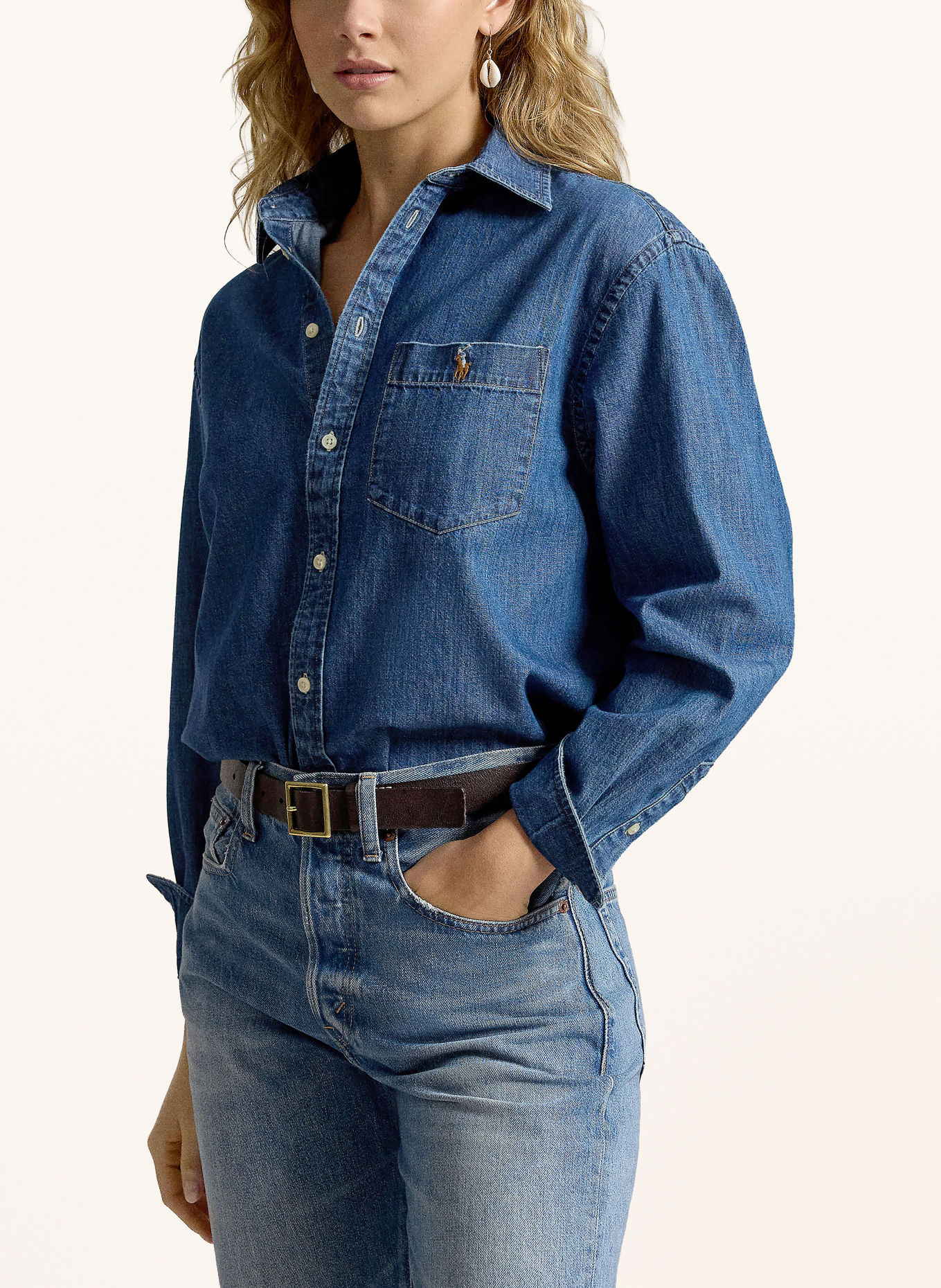 POLO RALPH LAUREN Denimblouse: BLAUW