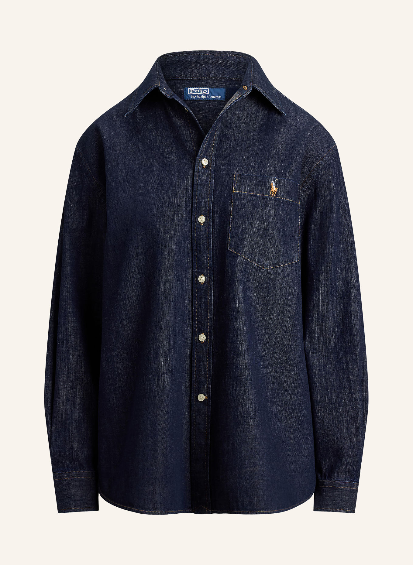 POLO RALPH LAUREN Denimblouse: DONKERBLAUW