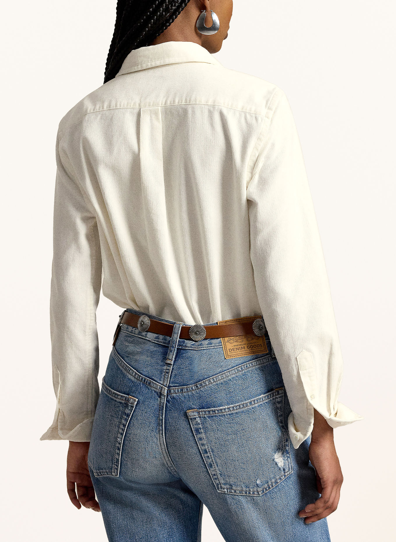 POLO RALPH LAUREN Corduroy shirt blouse: CREAM