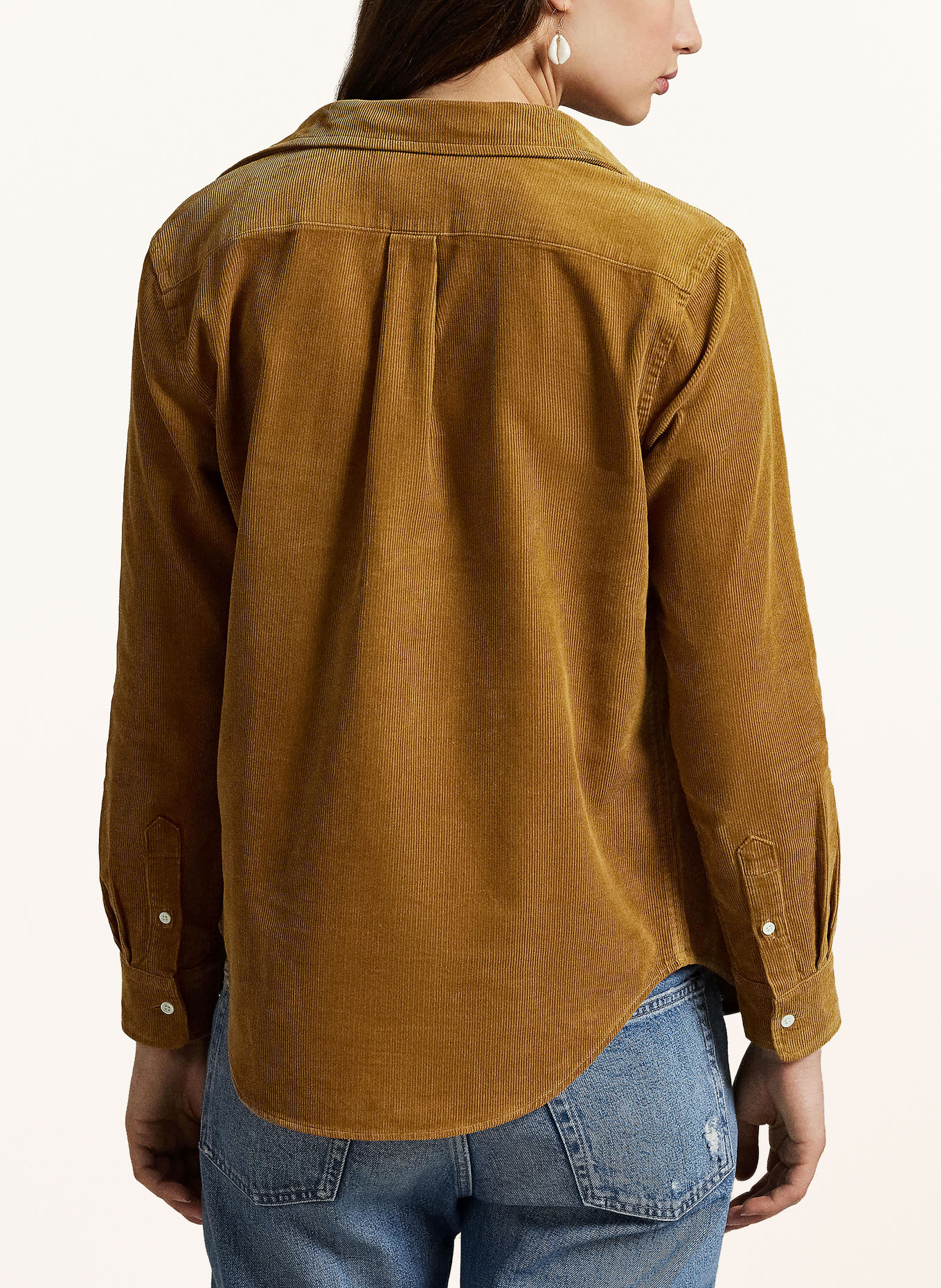 POLO RALPH LAUREN Corduroy shirt blouse: COGNAC