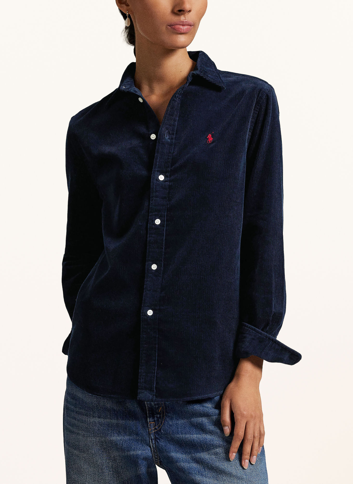 POLO RALPH LAUREN Corduroy shirt blouse: DARK BLUE