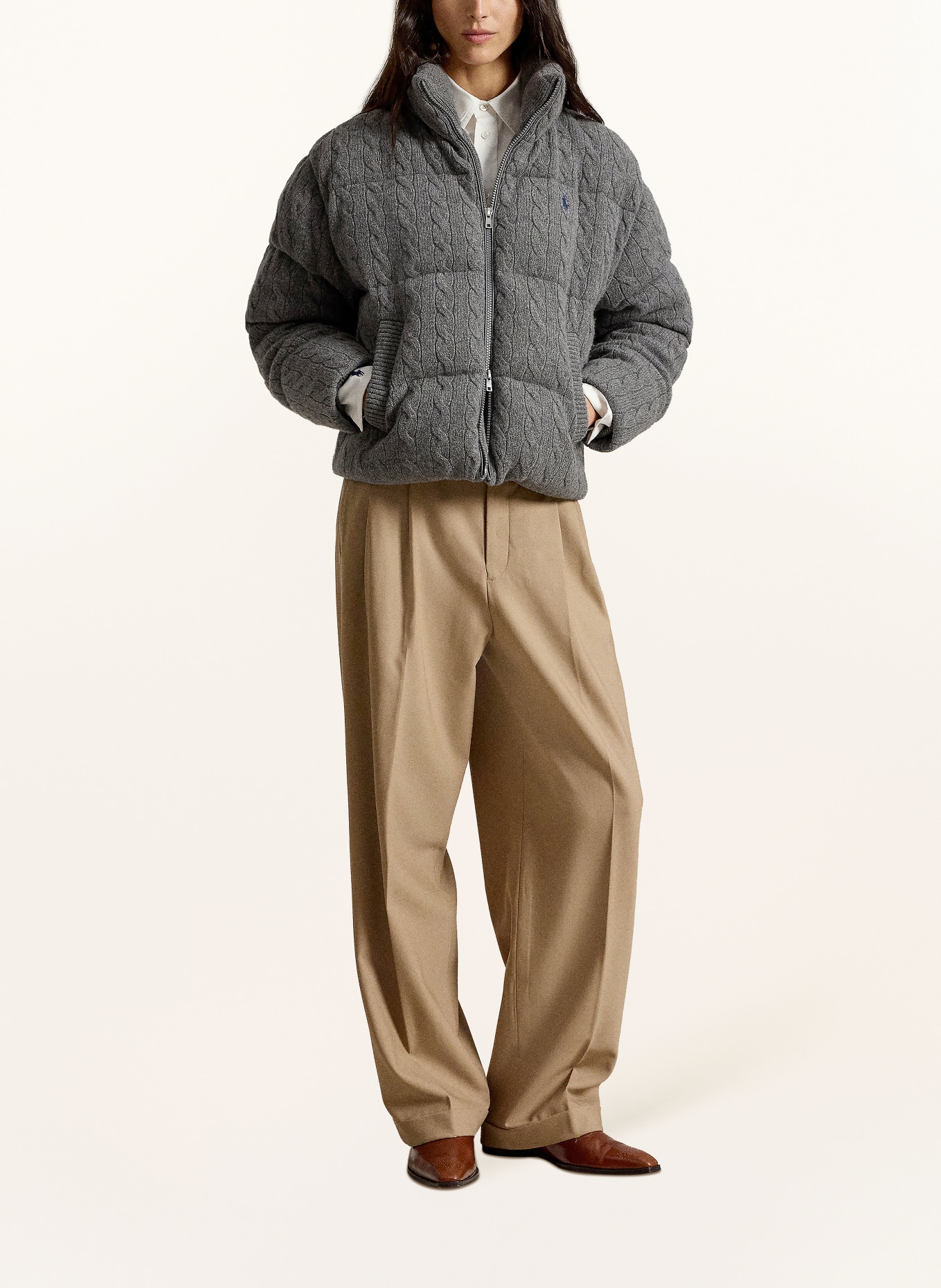 POLO RALPH LAUREN Steppjacke: GRAU / DUNKELBLAU