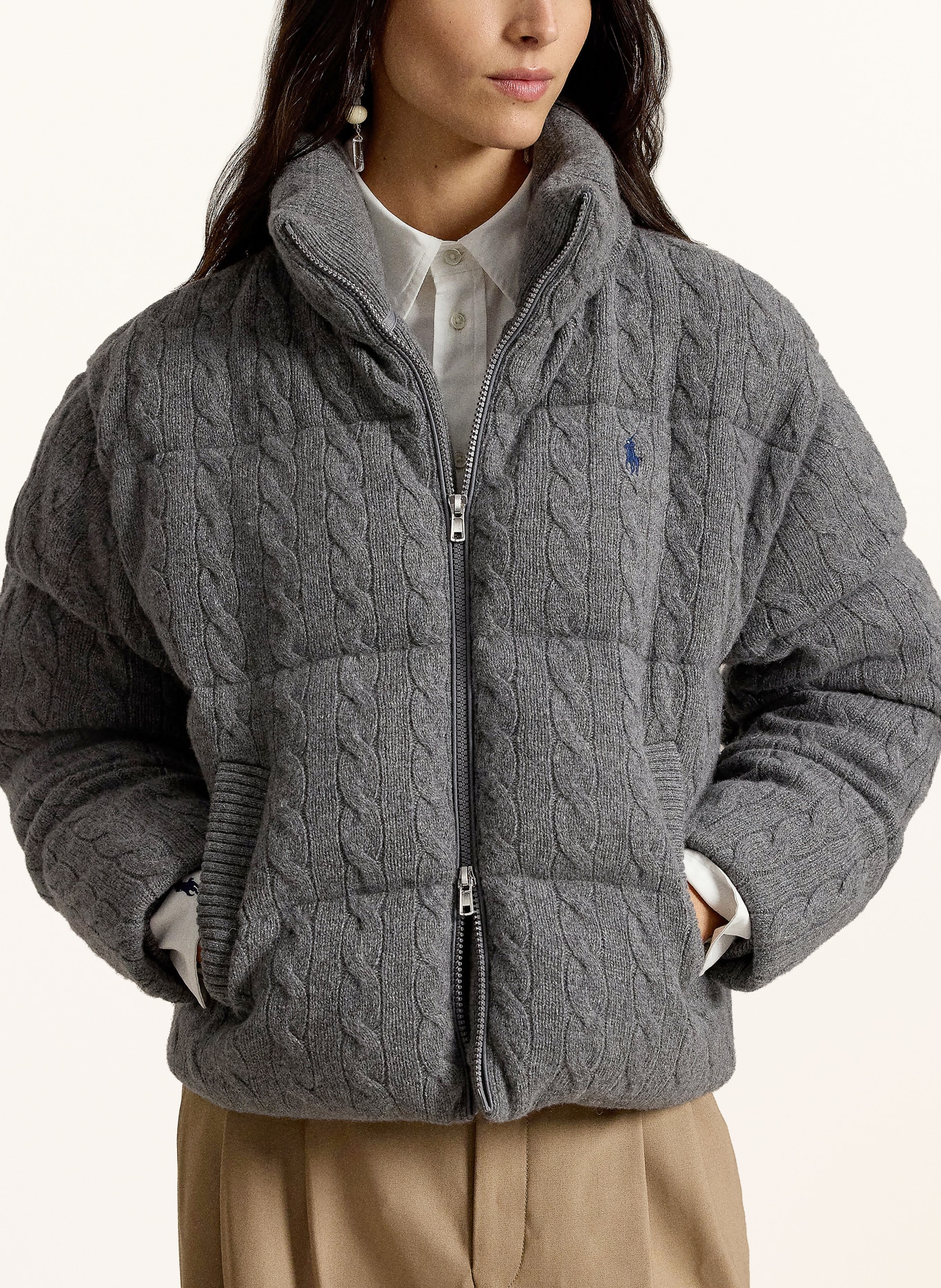 POLO RALPH LAUREN Steppjacke: GRAU / DUNKELBLAU