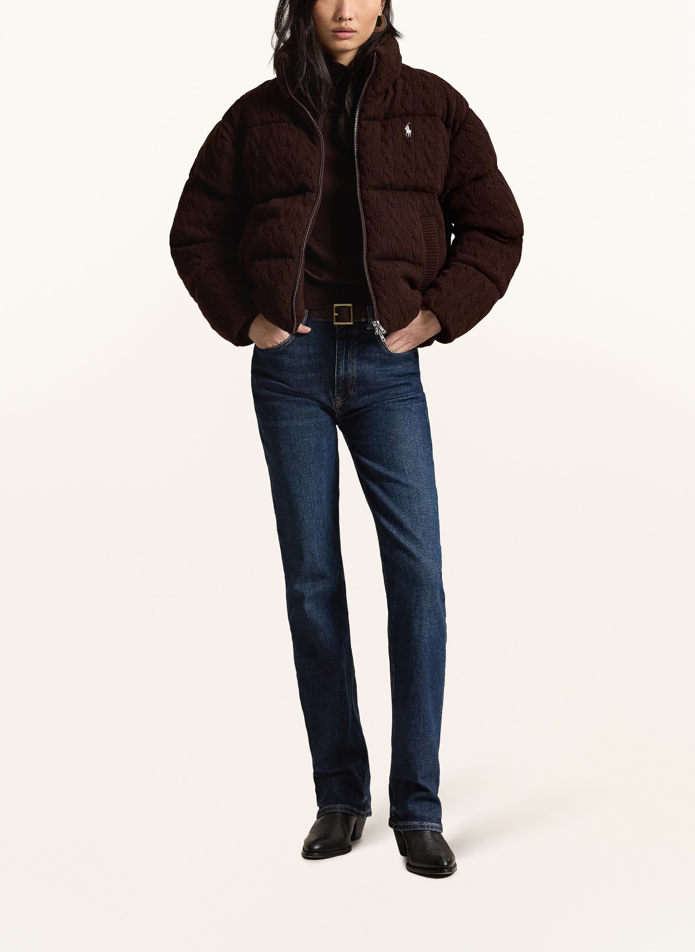 POLO RALPH LAUREN Steppjacke: DUNKELBRAUN / ECRU