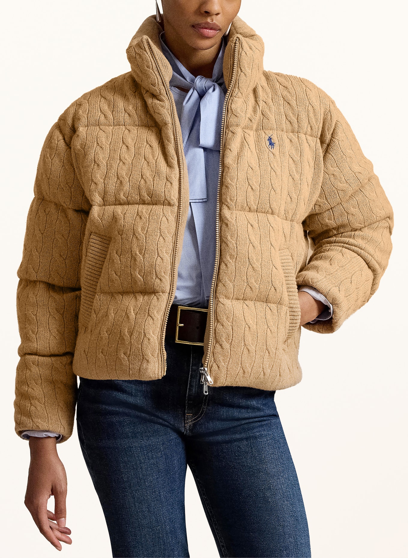 POLO RALPH LAUREN Steppjacke: CAMEL / DUNKELBLAU