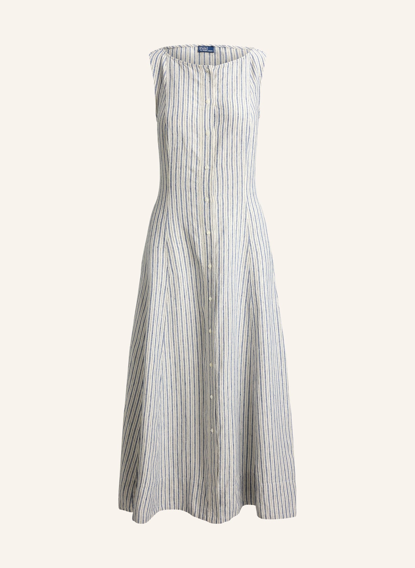 POLO RALPH LAUREN Linnen jurk: CRÈME / DONKERBLAUW / BLAUW