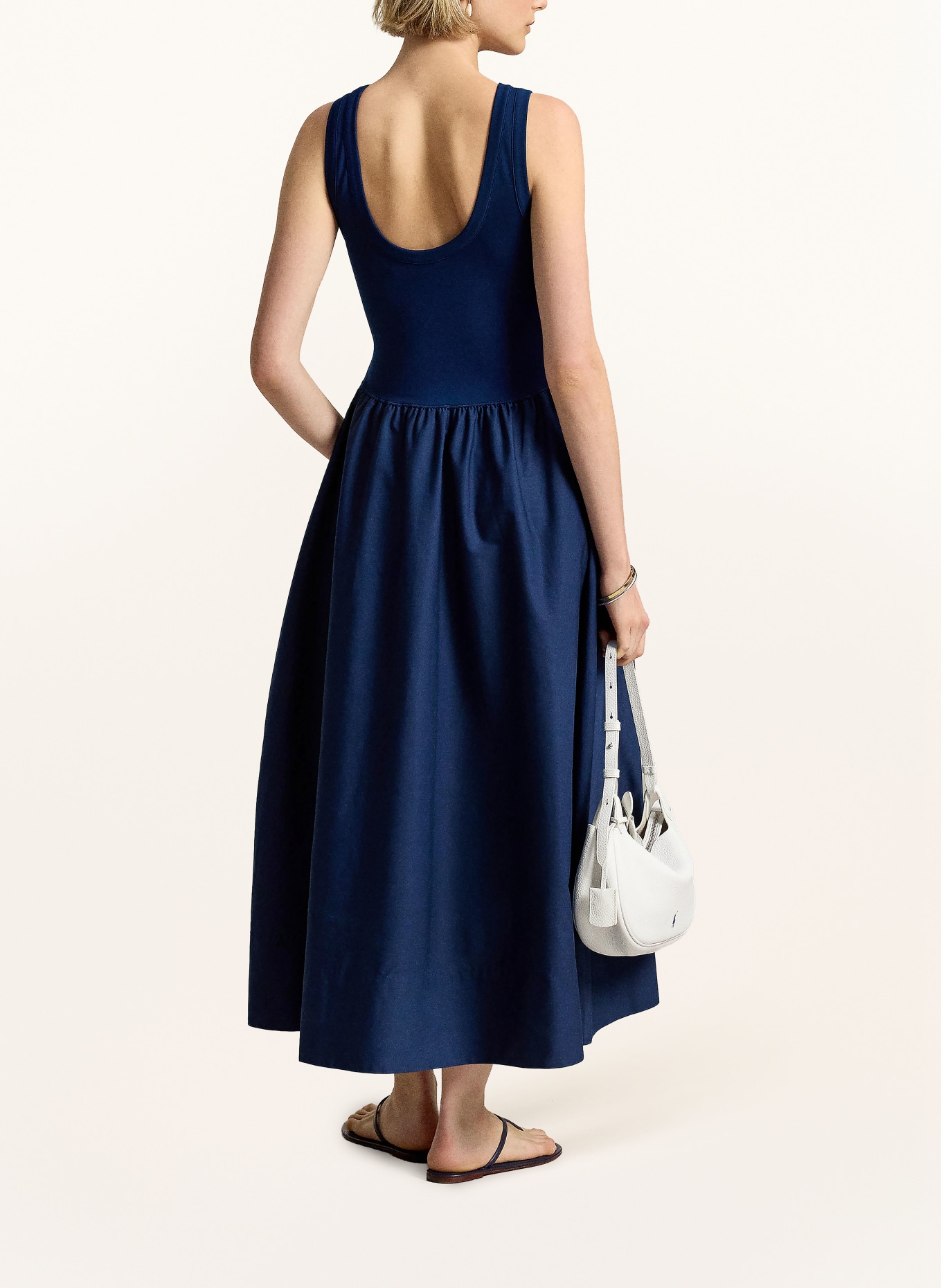 POLO RALPH LAUREN Kleid im Materialmix: DUNKELBLAU