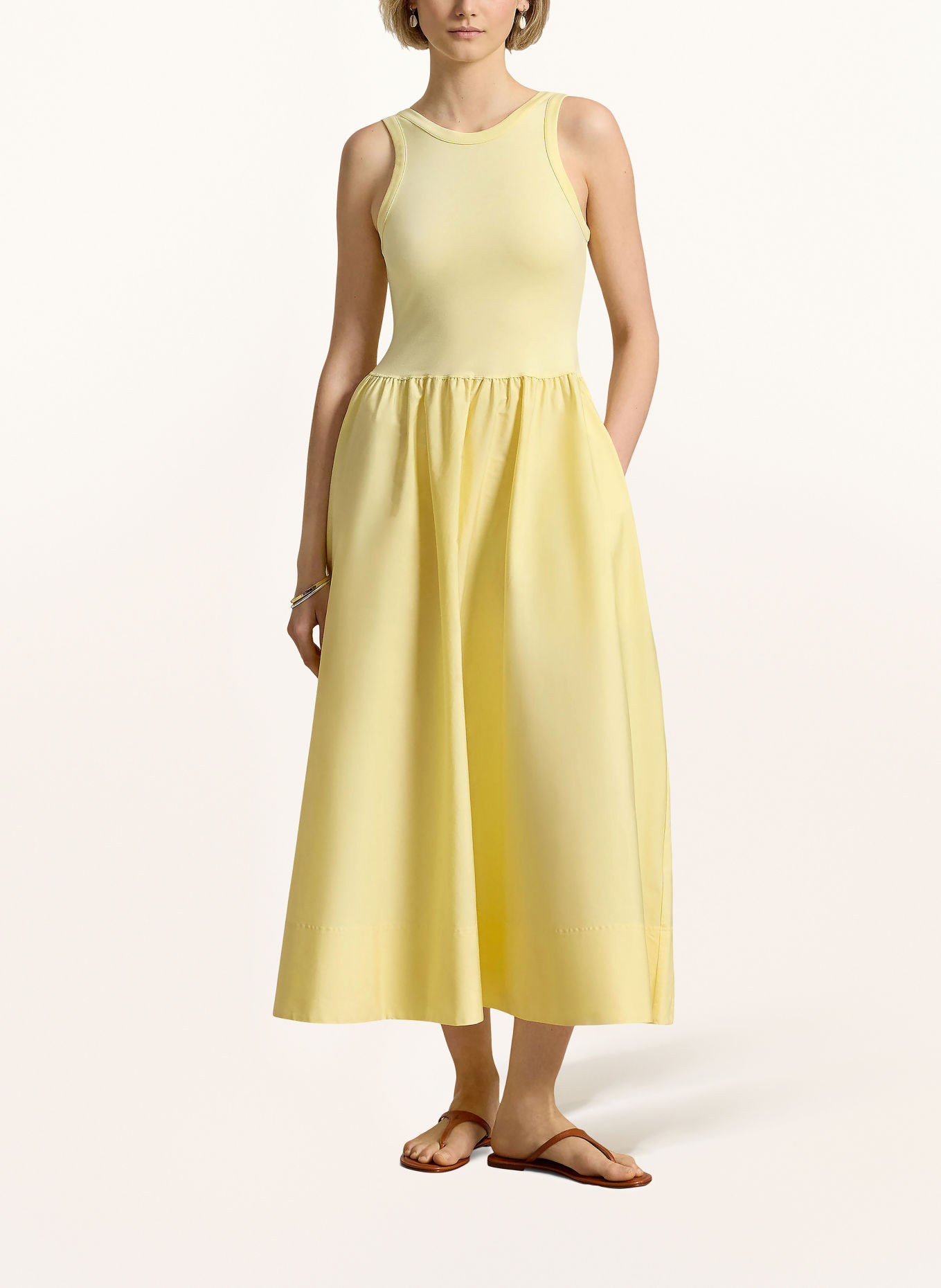 POLO RALPH LAUREN Kleid im Materialmix: GELB