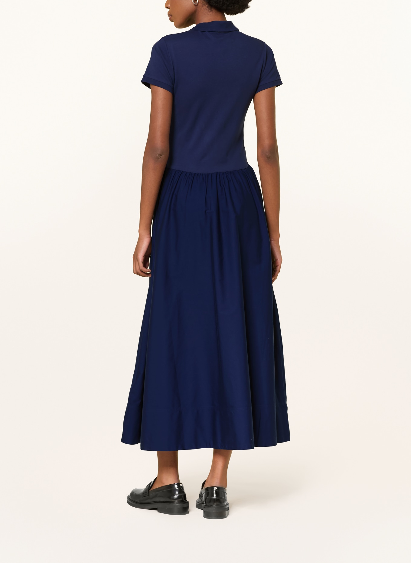 POLO RALPH LAUREN Polokleid im Materialmix: DUNKELBLAU