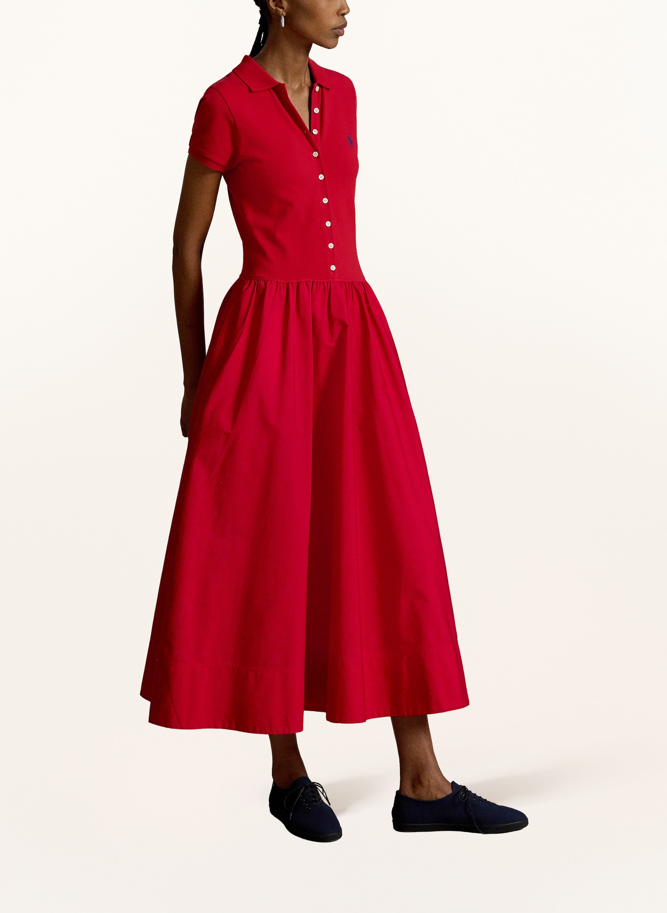 POLO RALPH LAUREN Rochie polo din material mixt: ROȘU