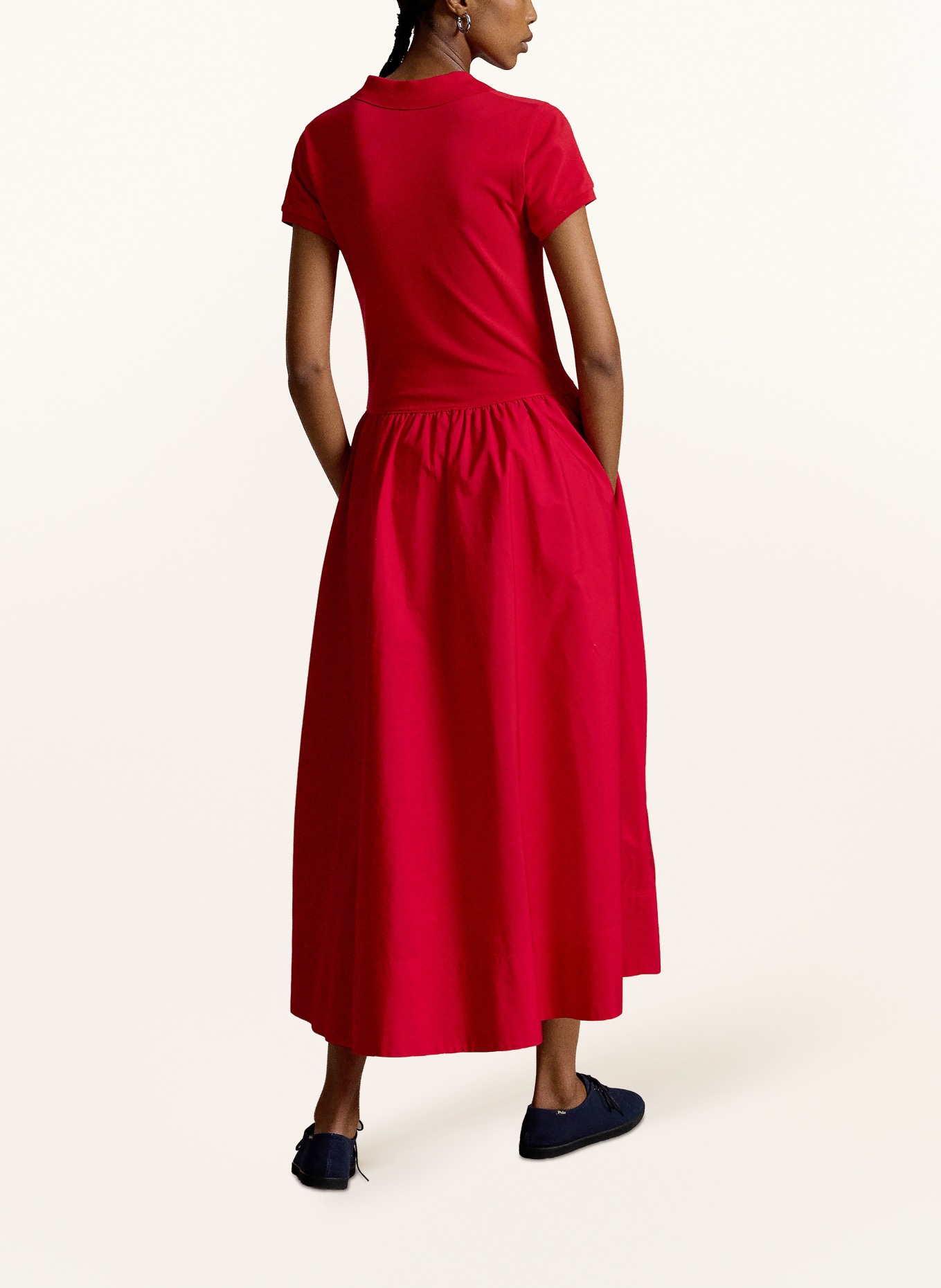 POLO RALPH LAUREN Rochie polo din material mixt: ROȘU