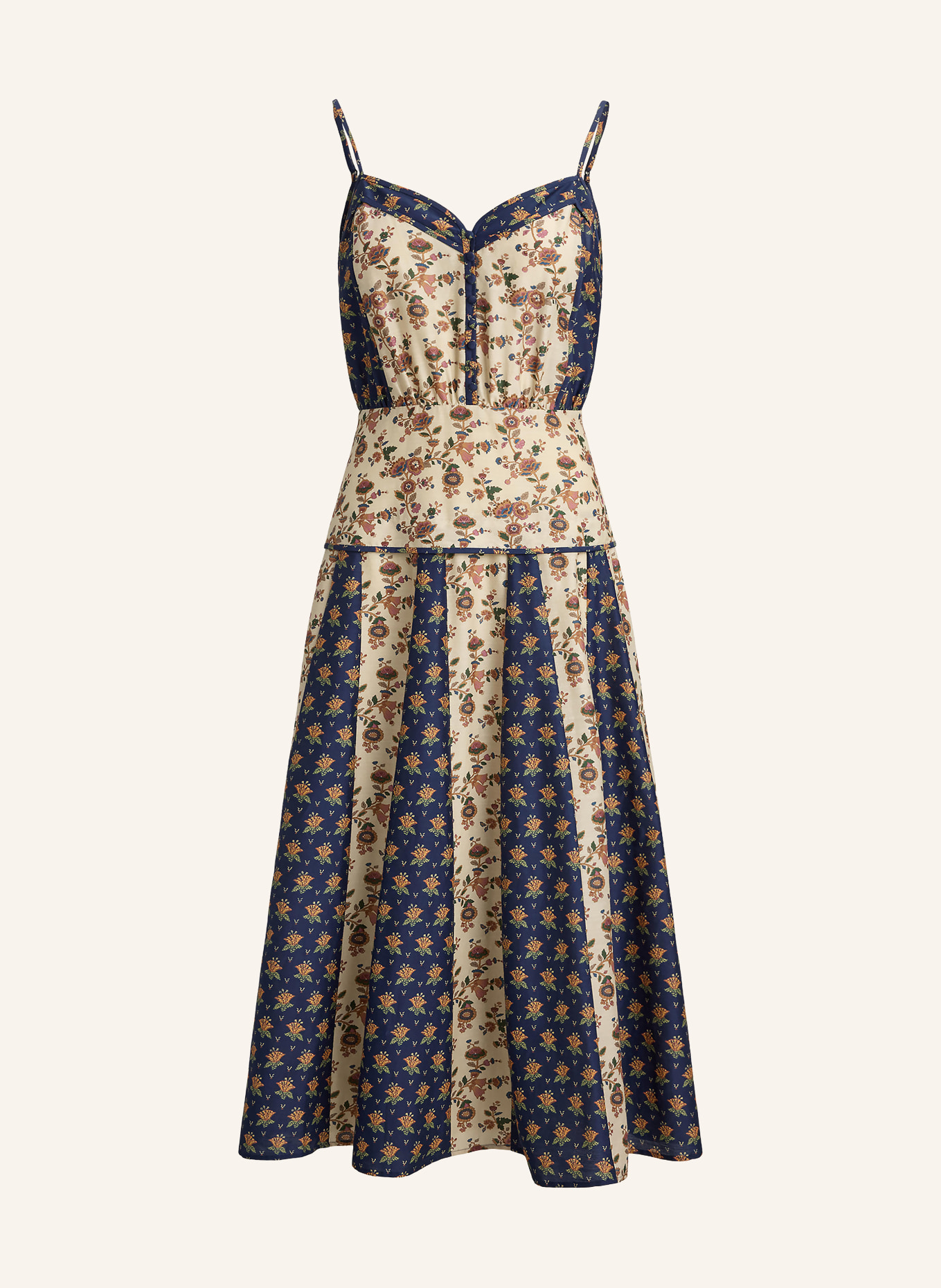 POLO RALPH LAUREN Robe de cocktail: MARRON CLAIR / ROUGE CLAIR / BLEU FONCÉ