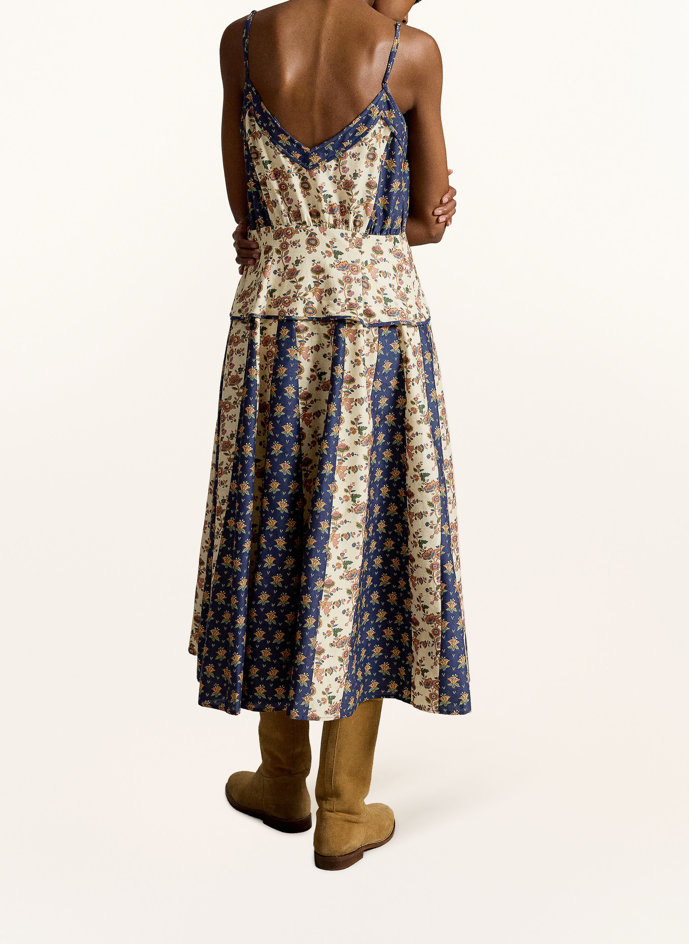 POLO RALPH LAUREN Robe de cocktail: MARRON CLAIR / ROUGE CLAIR / BLEU FONCÉ