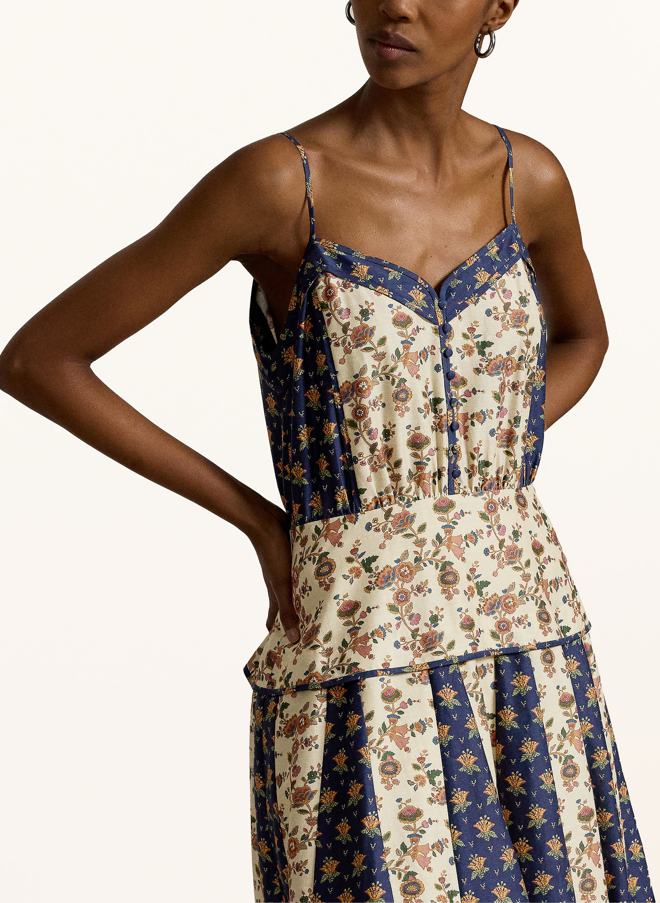 POLO RALPH LAUREN Robe de cocktail: MARRON CLAIR / ROUGE CLAIR / BLEU FONCÉ