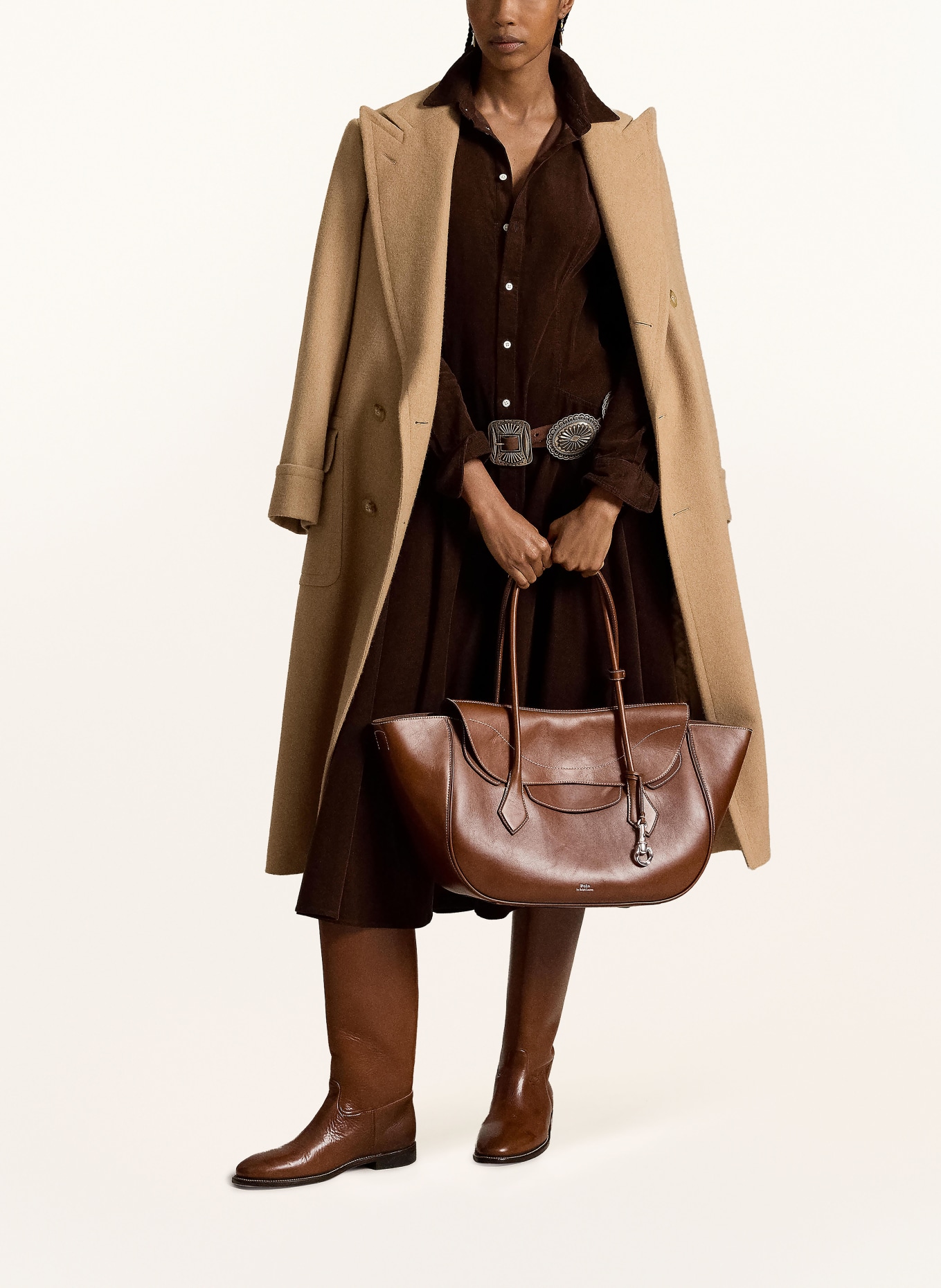 POLO RALPH LAUREN Blousejurk van corduroy: MARRON FONCÉ