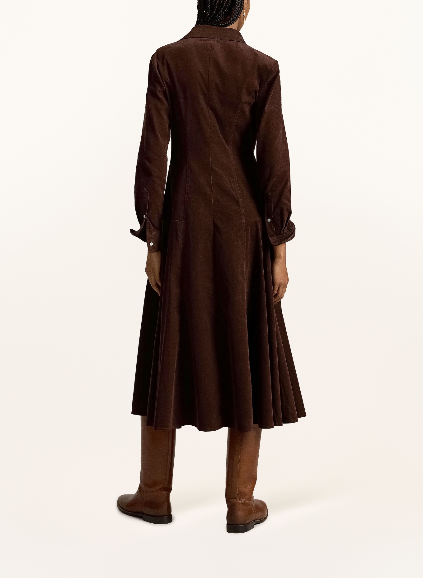 POLO RALPH LAUREN Blousejurk van corduroy: MARRON FONCÉ