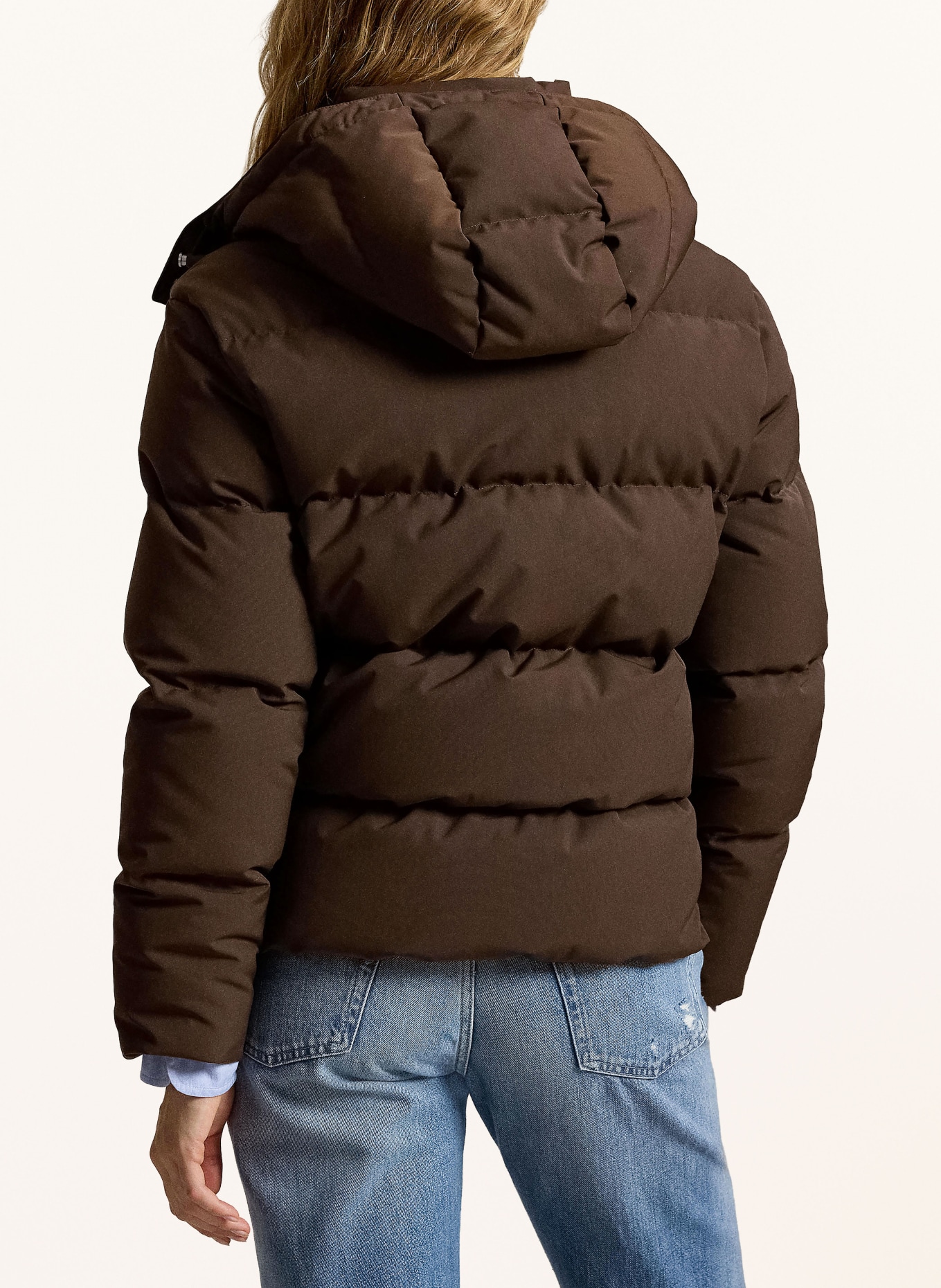 POLO RALPH LAUREN Daunenjacke mit abnehmbarer Kapuze: DUNKELBRAUN