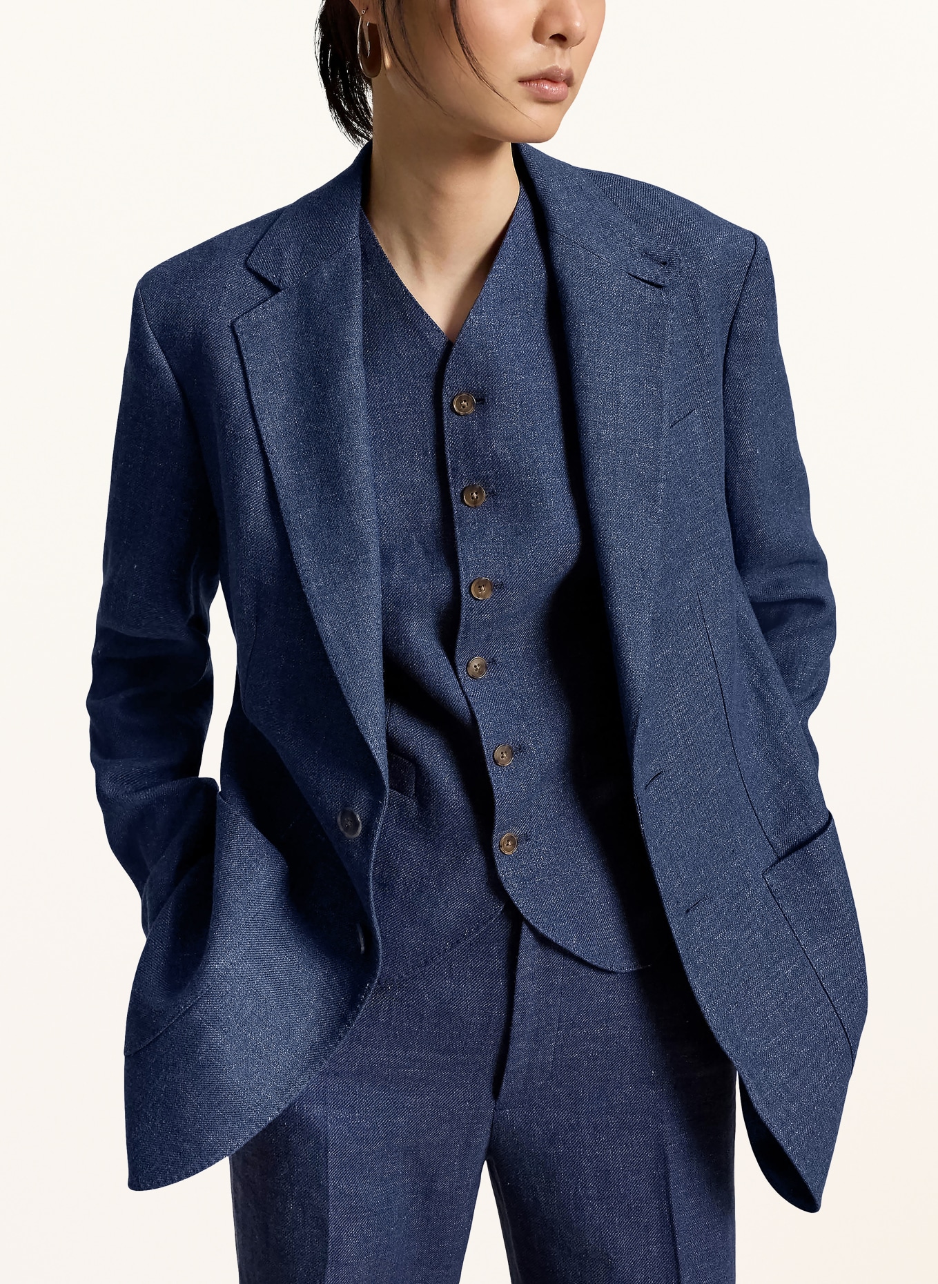 POLO RALPH LAUREN Jeansblazer mit Leinen: BLAU