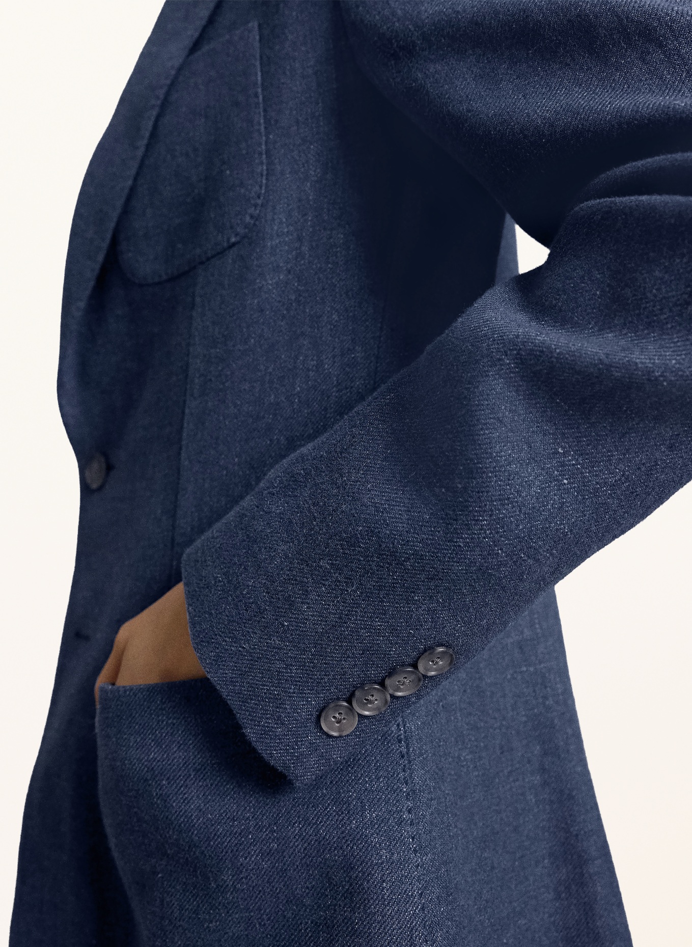 POLO RALPH LAUREN Jeansblazer mit Leinen: BLAU