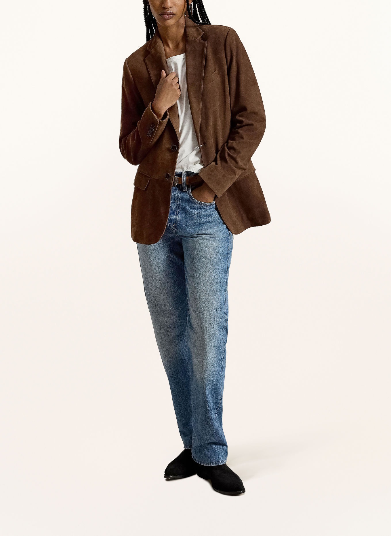 POLO RALPH LAUREN Blazer din piele: MARO ÎNCHIS