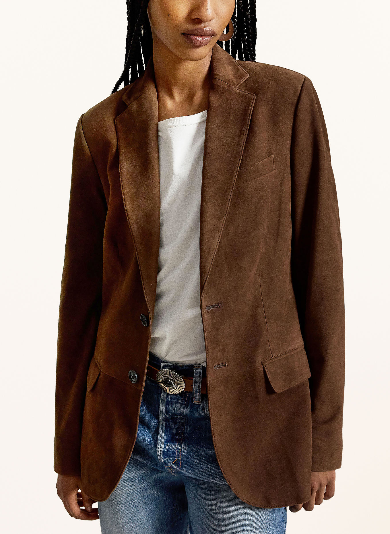 POLO RALPH LAUREN Blazer din piele: MARO ÎNCHIS