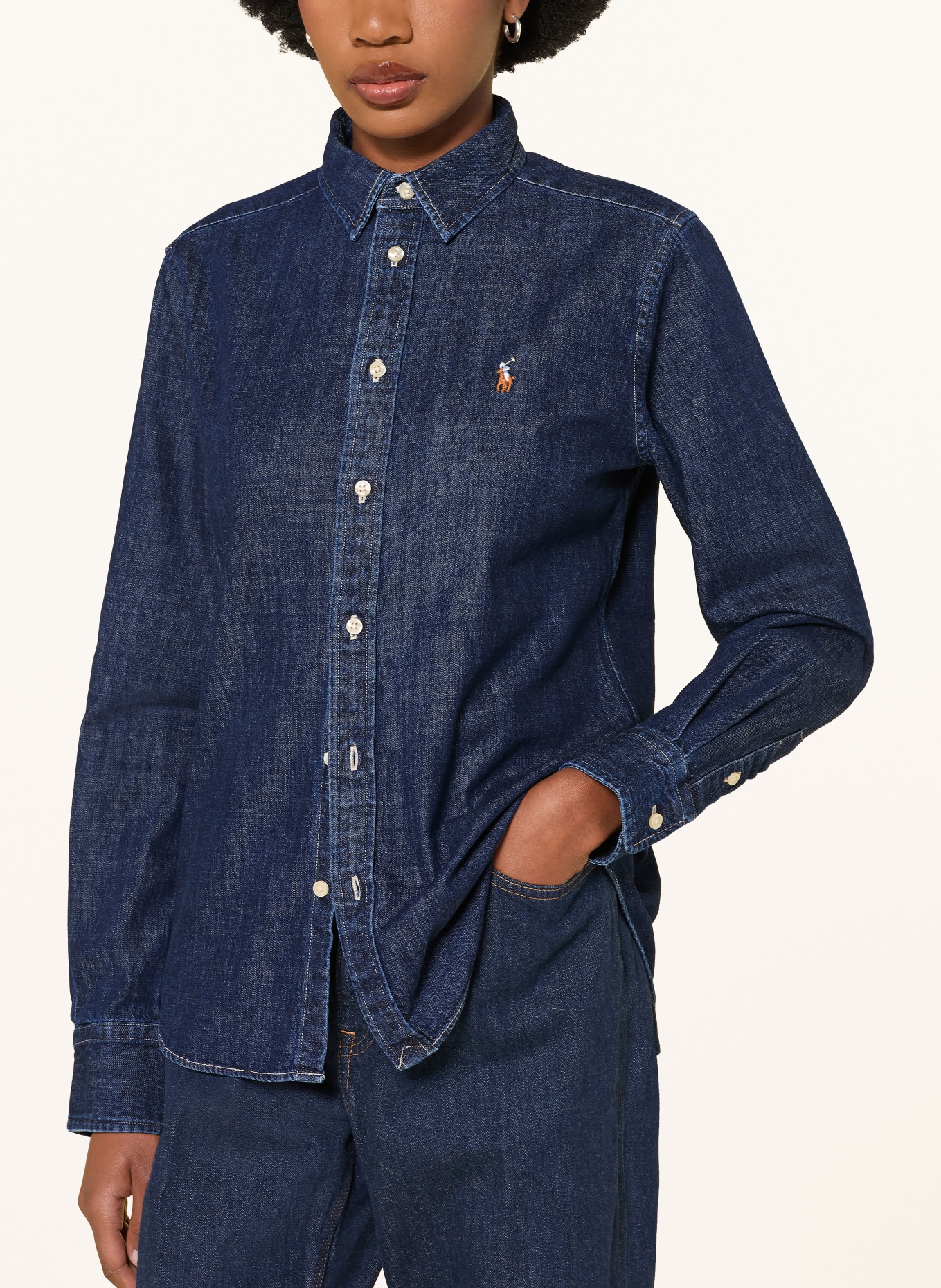 POLO RALPH LAUREN Blouse en jean: BLEU FONCÉ