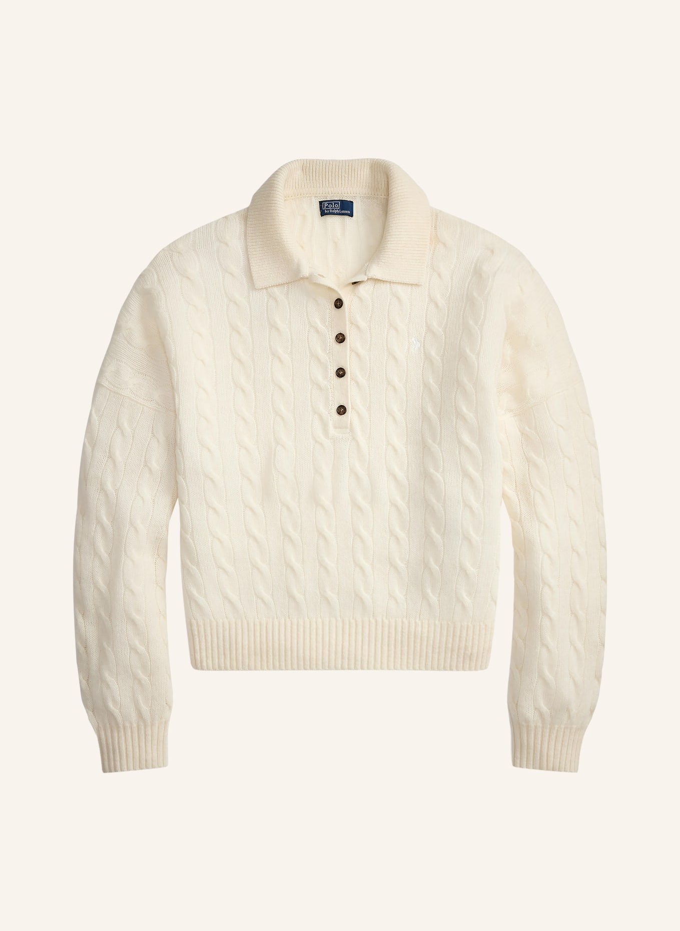 POLO RALPH LAUREN Gebreid poloshirt: ECRU