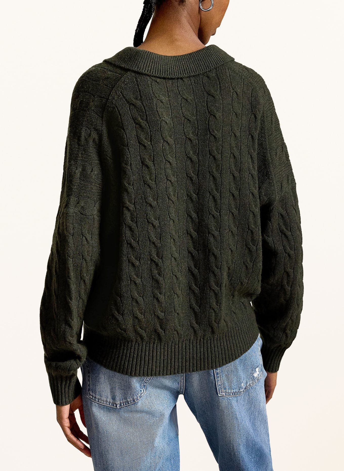 POLO RALPH LAUREN Gebreid poloshirt: DONKERGROEN