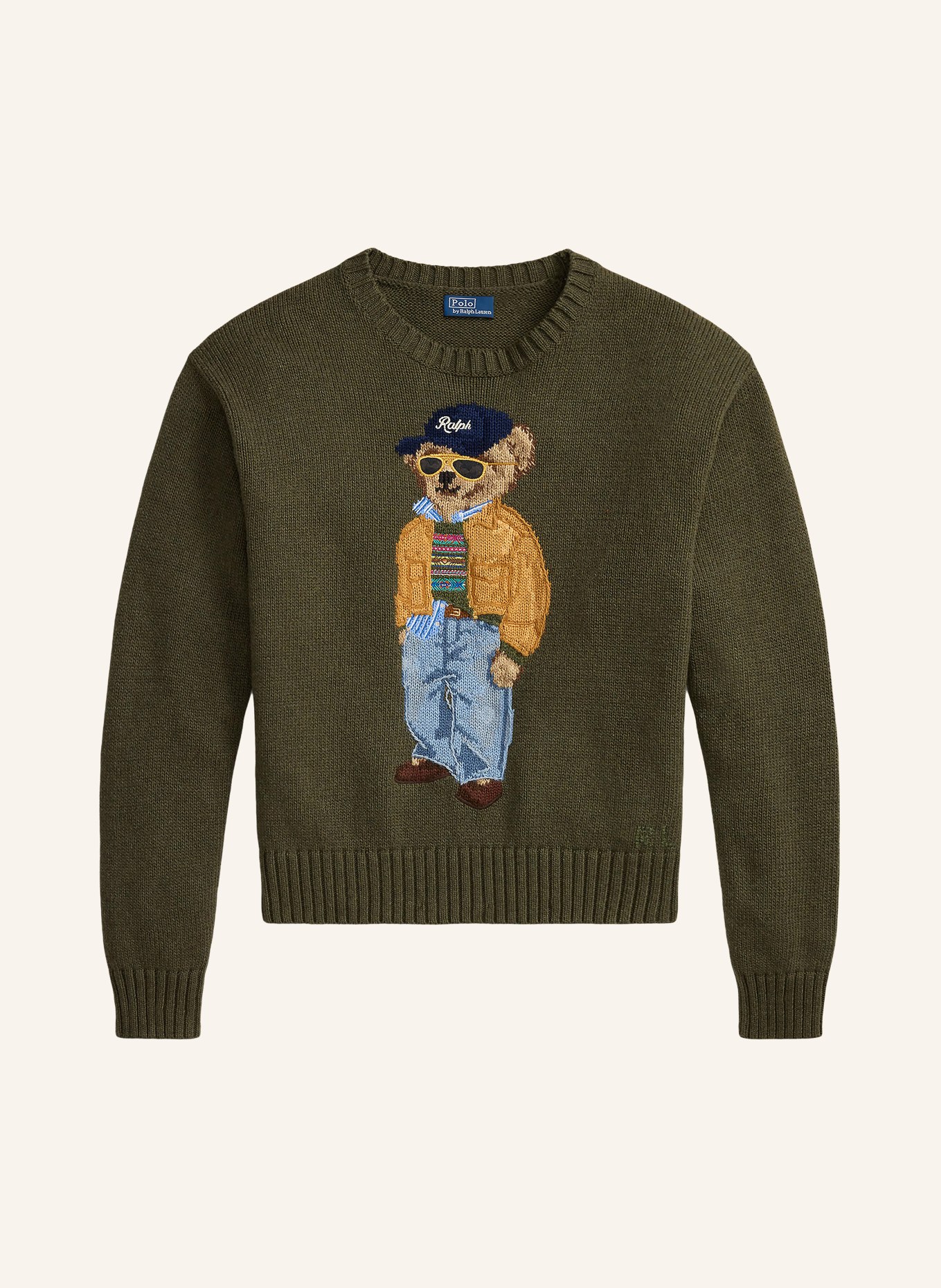 POLO RALPH LAUREN Trui: OLIJF / CAMEL / DONKERBLAUW