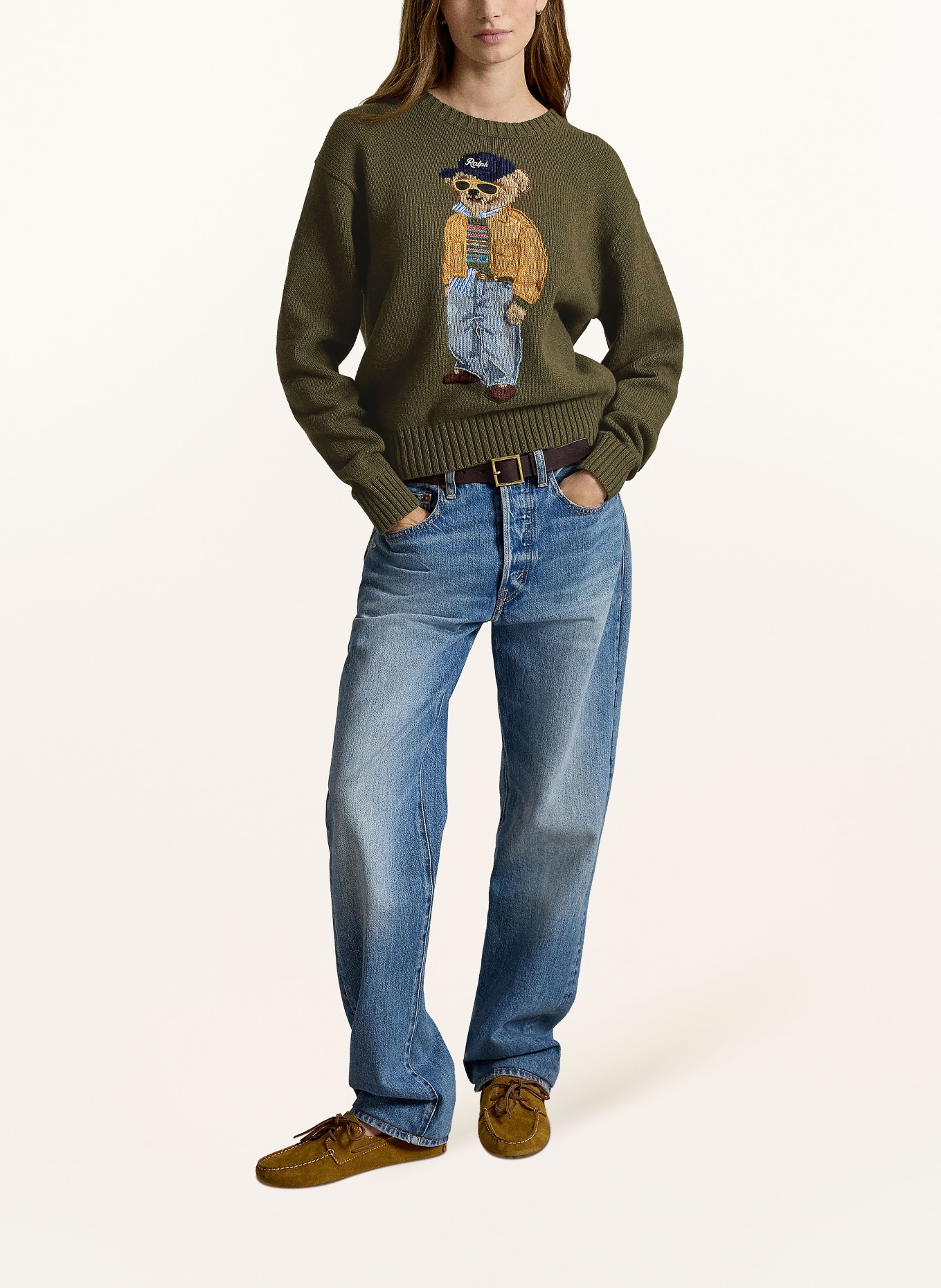 POLO RALPH LAUREN Trui: OLIJF / CAMEL / DONKERBLAUW