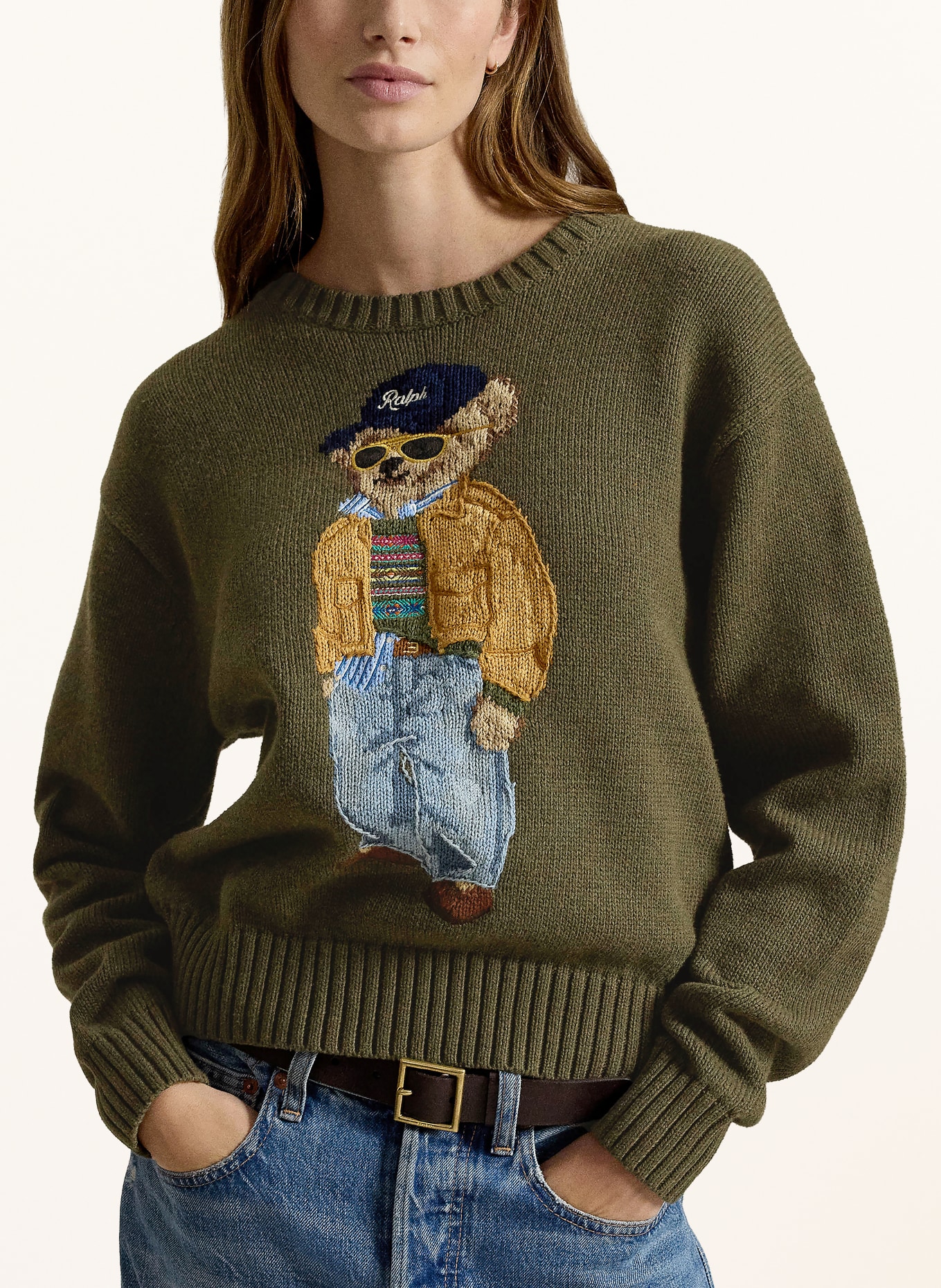 POLO RALPH LAUREN Trui: OLIJF / CAMEL / DONKERBLAUW
