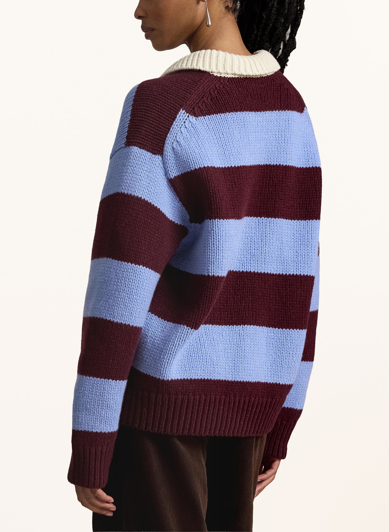 POLO RALPH LAUREN Stickad pikétröja: MÖRKRÖD / LJUSBLÅ